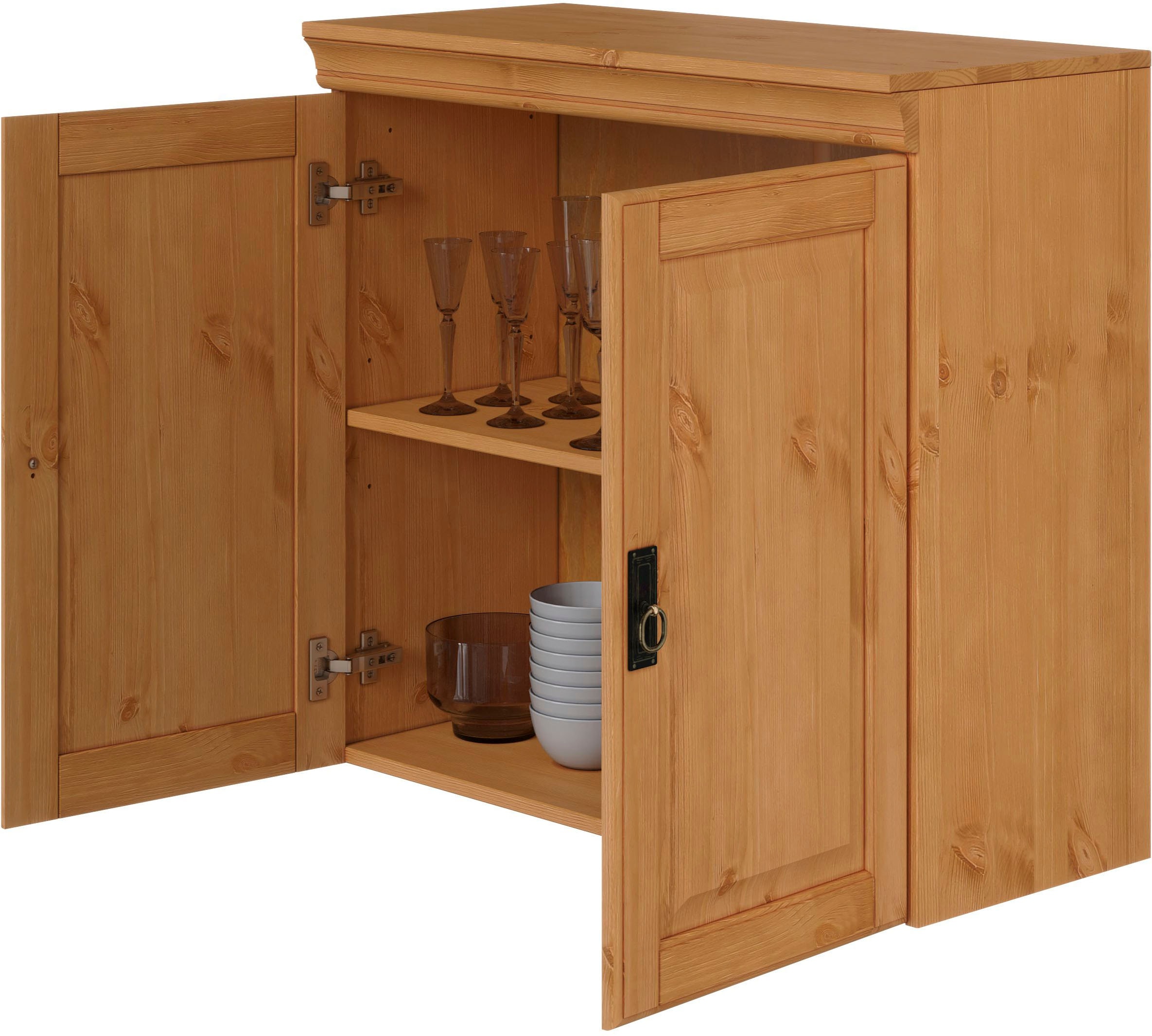 GOODproduct Armoire suspendue »Rügen« Breite 80 cm, Kiefer massiv, 2 Türen, 1 Einlegeboden