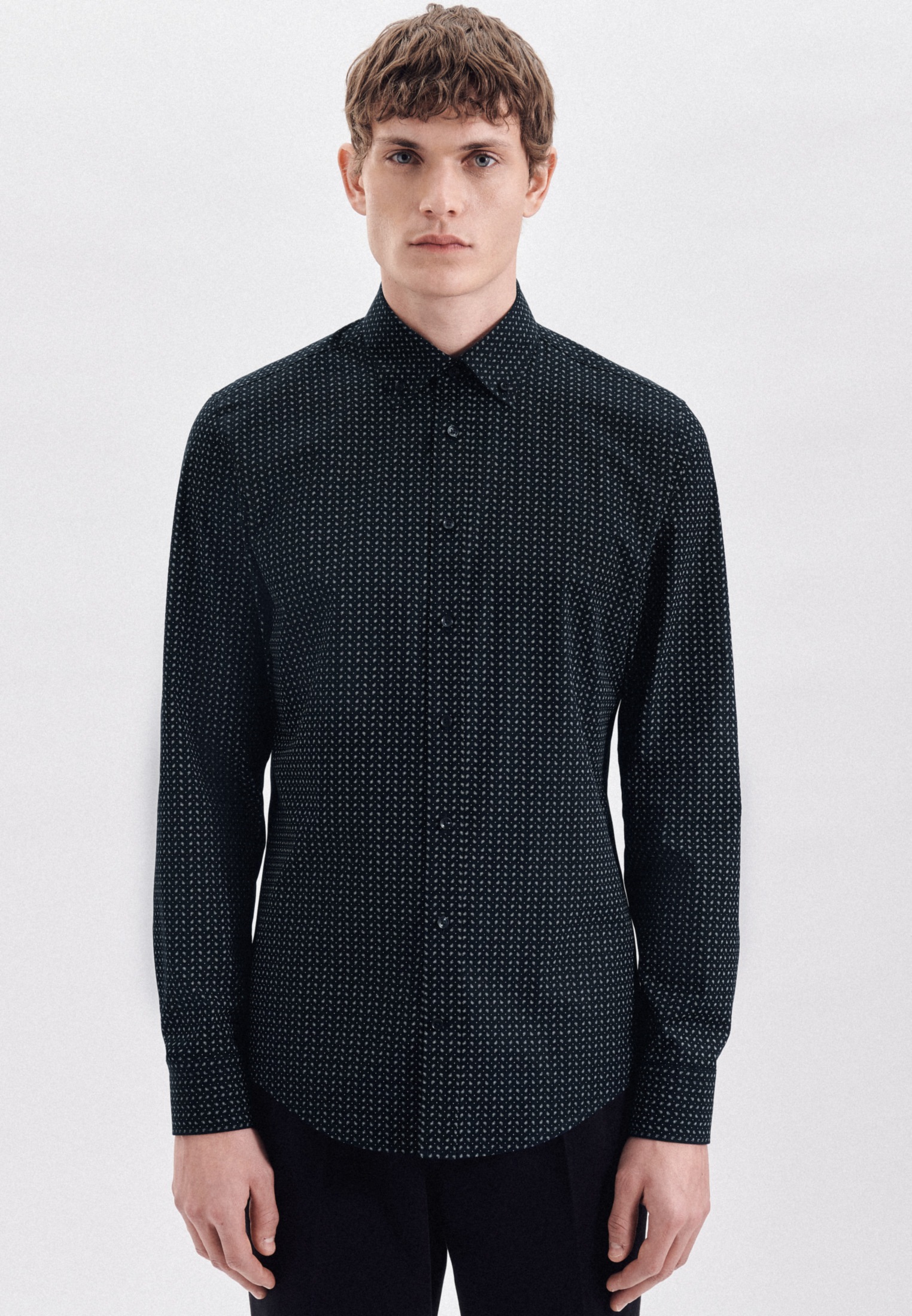 Image of seidensticker Businesshemd »Slim«, Slim Langarm Button-Down-Kragen Druck bei Ackermann Versand Schweiz