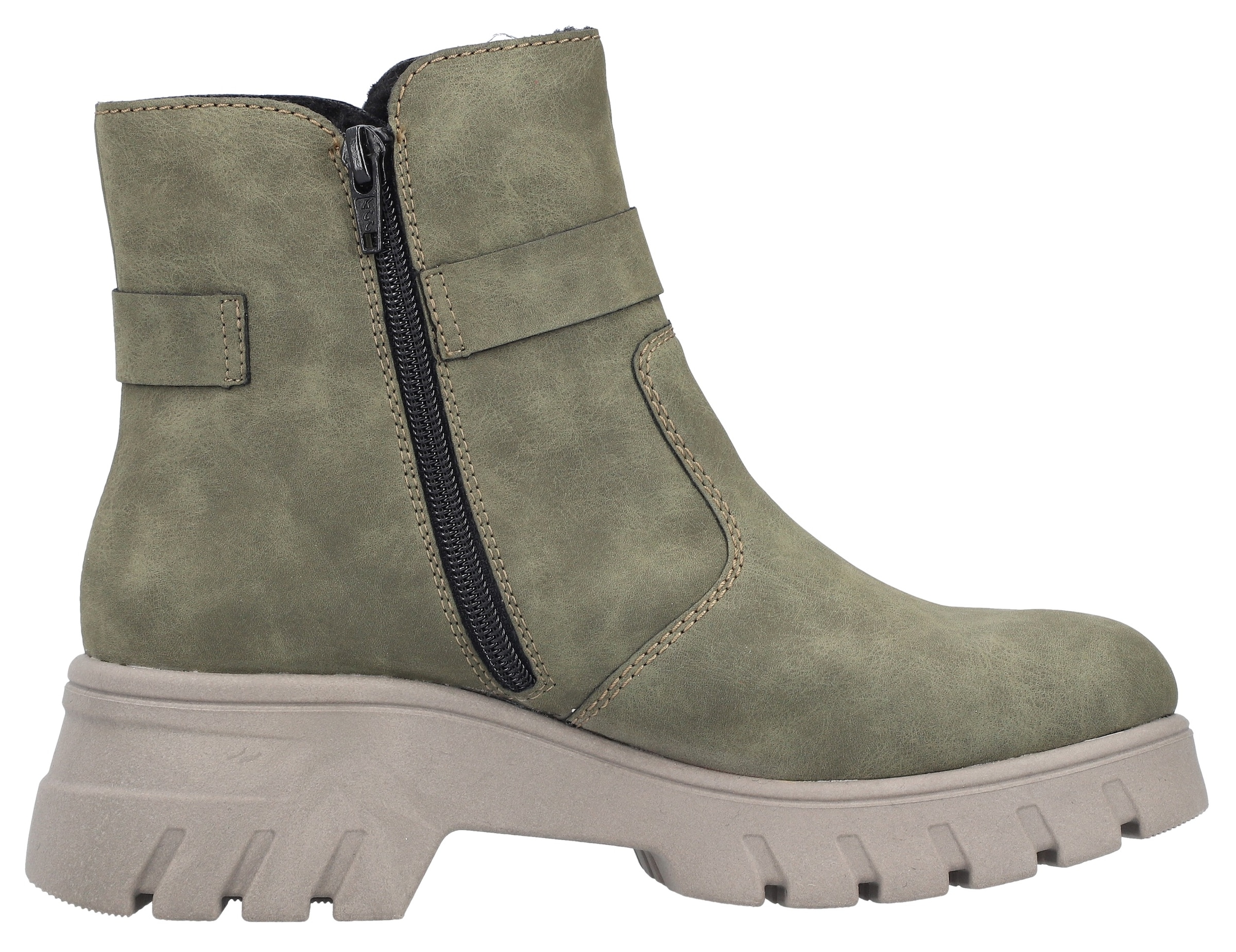 Rieker Winterstiefelette, Winterboots, Plateausohle, mit Zierschnalle und Innenreissverschluss