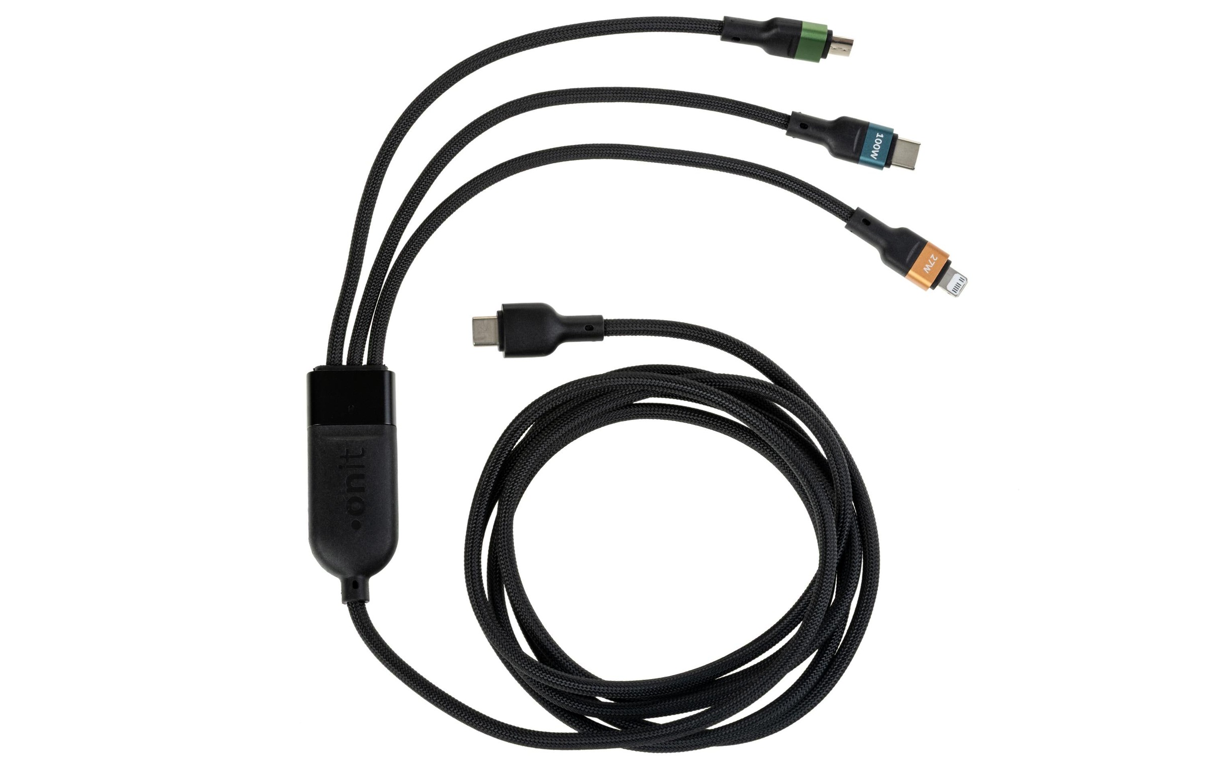 onit Câble USB »2.0-Kabel - Lightning/USB-C/Micro-USB B, 2 m« 200 cm Multiadapterkabel mit einer Ladeleistung von bis zu 100 W