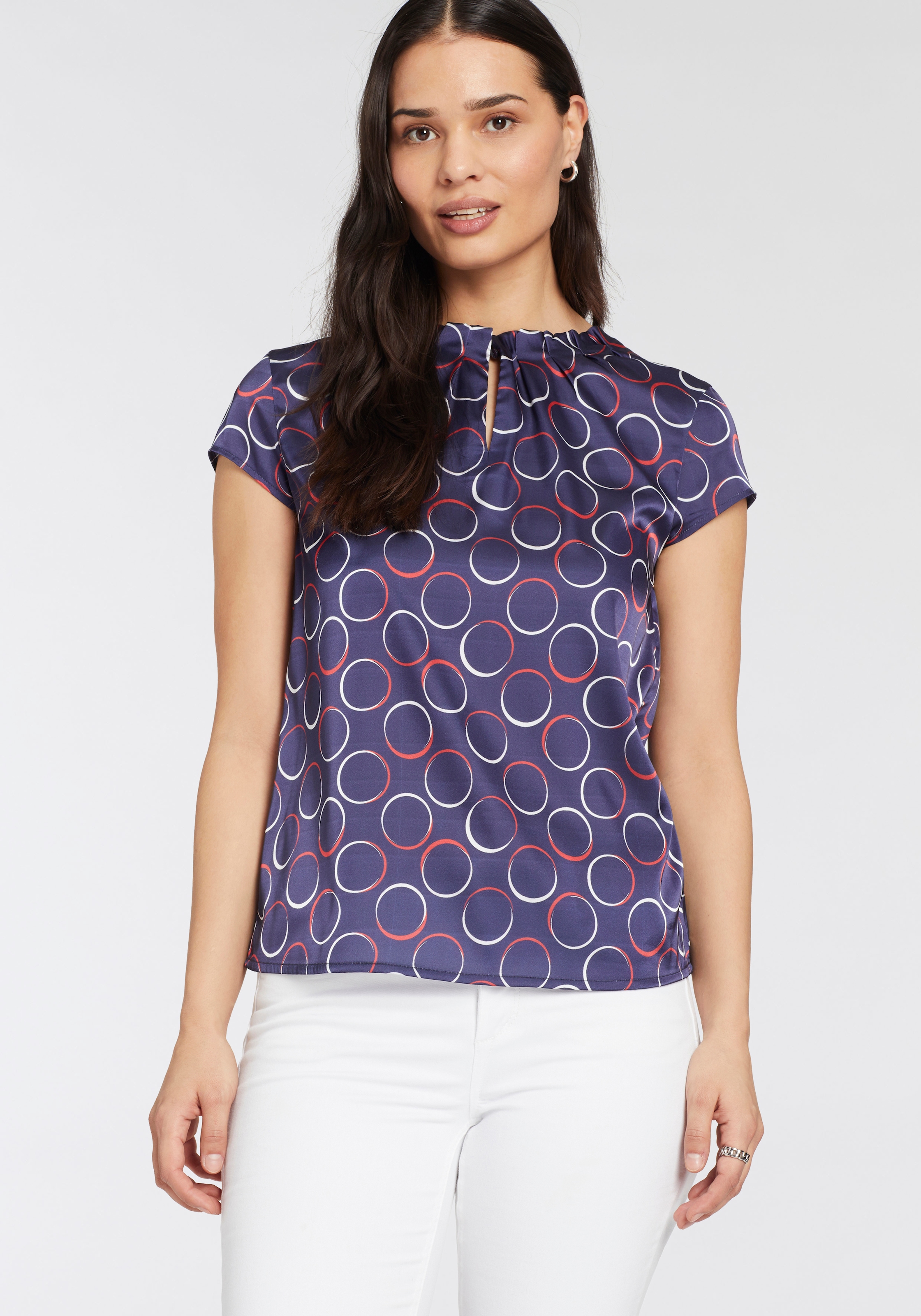 HECHTER PARIS Druckbluse, mit Raffung am Hals