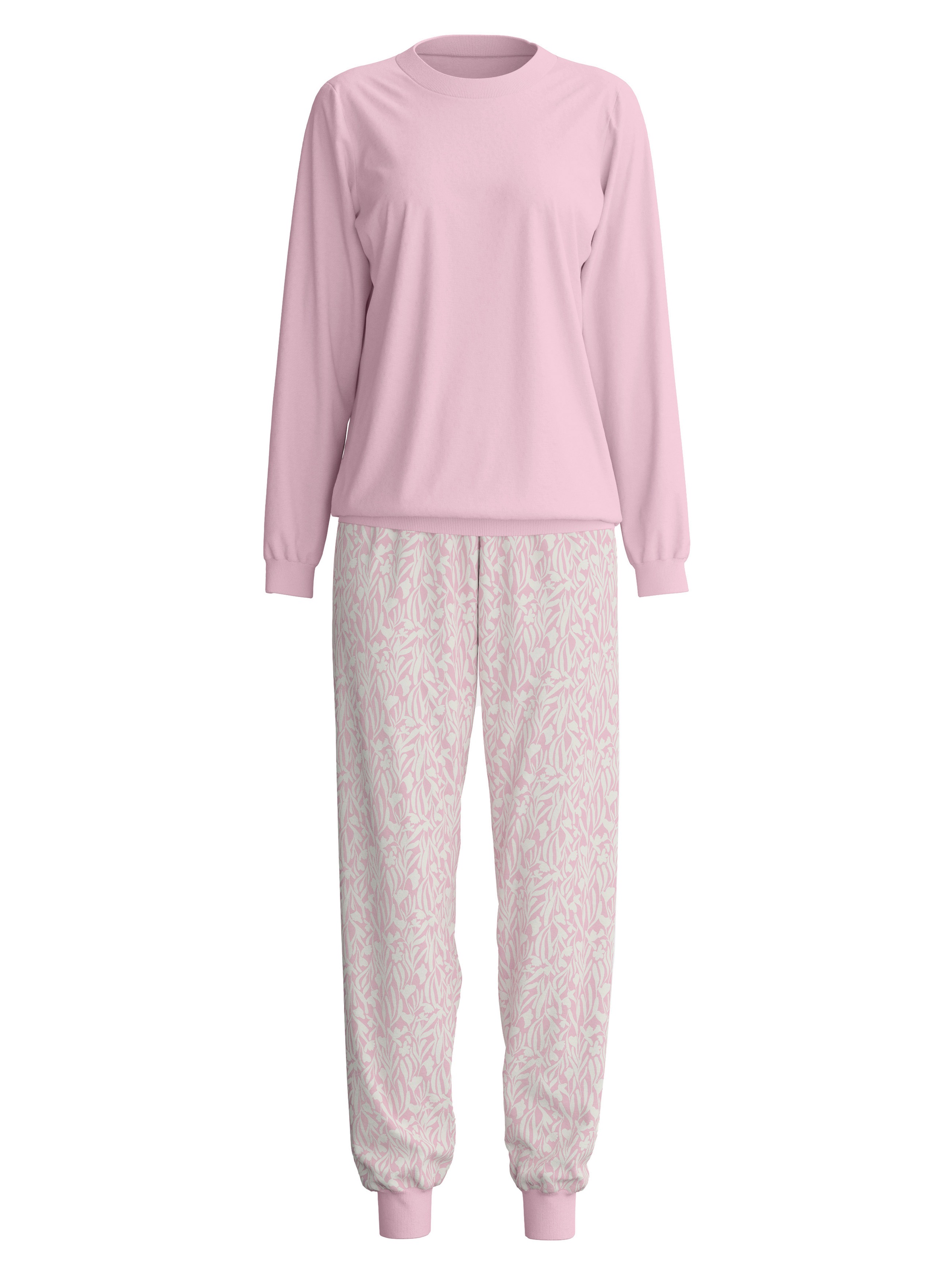CALIDA Pyjama »Blooming Nights« 2 Col rond, manches longues, coton