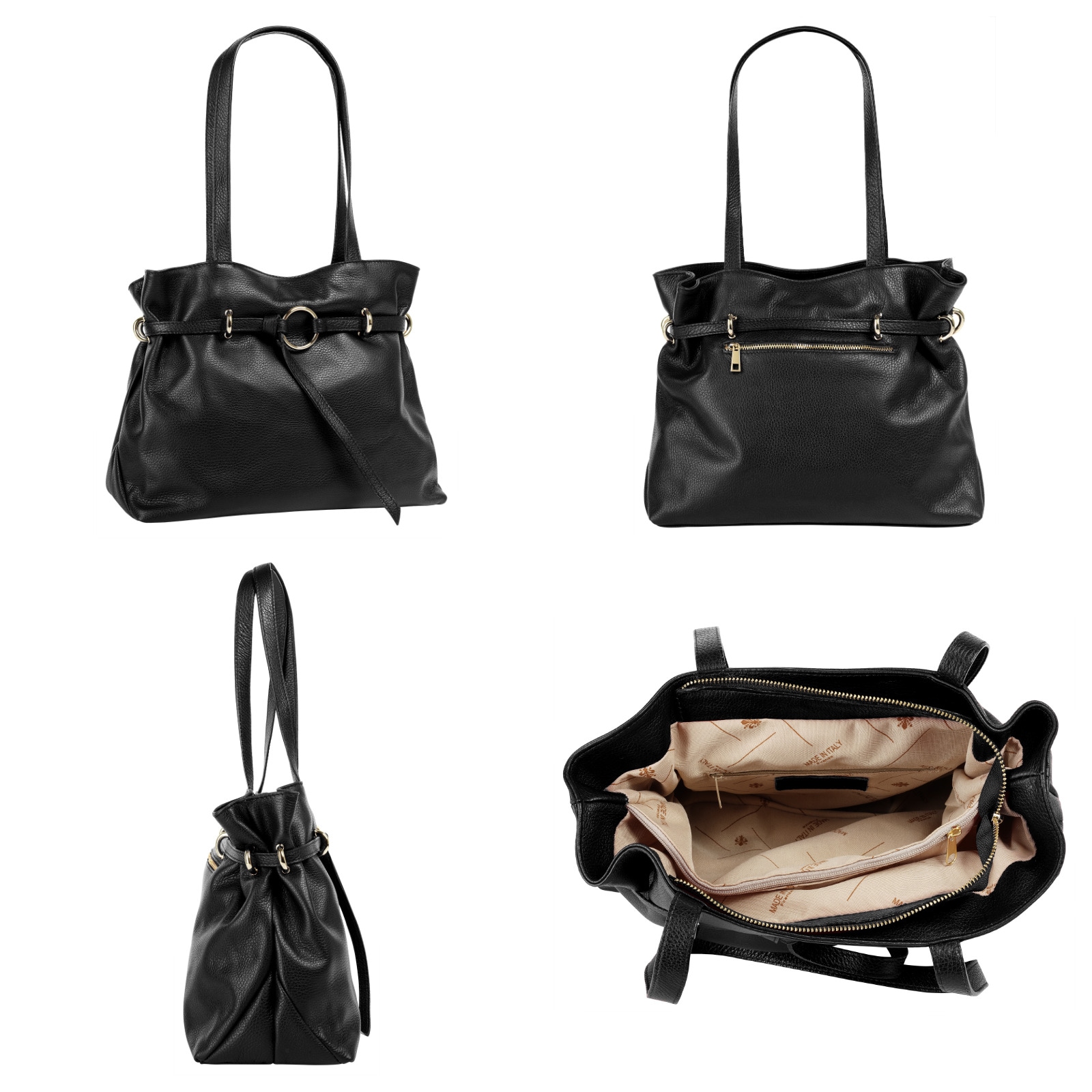 Samantha Look Henkeltasche, echt Leder, Made in Italy