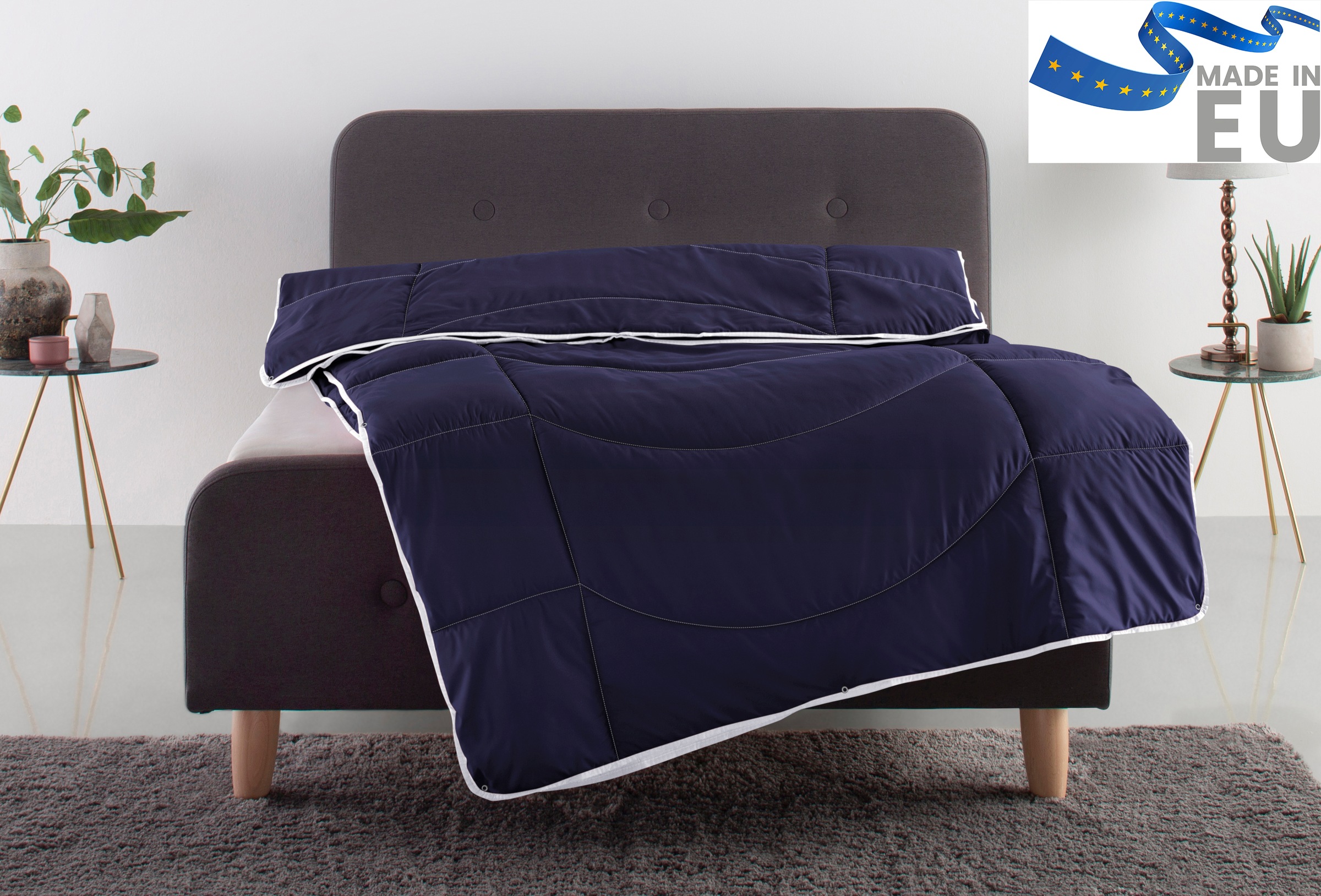 Image of GOODproduct Microfaserbettdecke "Microlux, Bettdecke 135x200 cm und Übergrössen bis 240x220cm" 4-Jahreszeiten Füllung Feuchtigkeitsregulierende 3D Klimafaser (Polyester) 1 Stk. tlg. fest versteppter Bezug - keine Bettwäsche nötig, Sommer, Winter