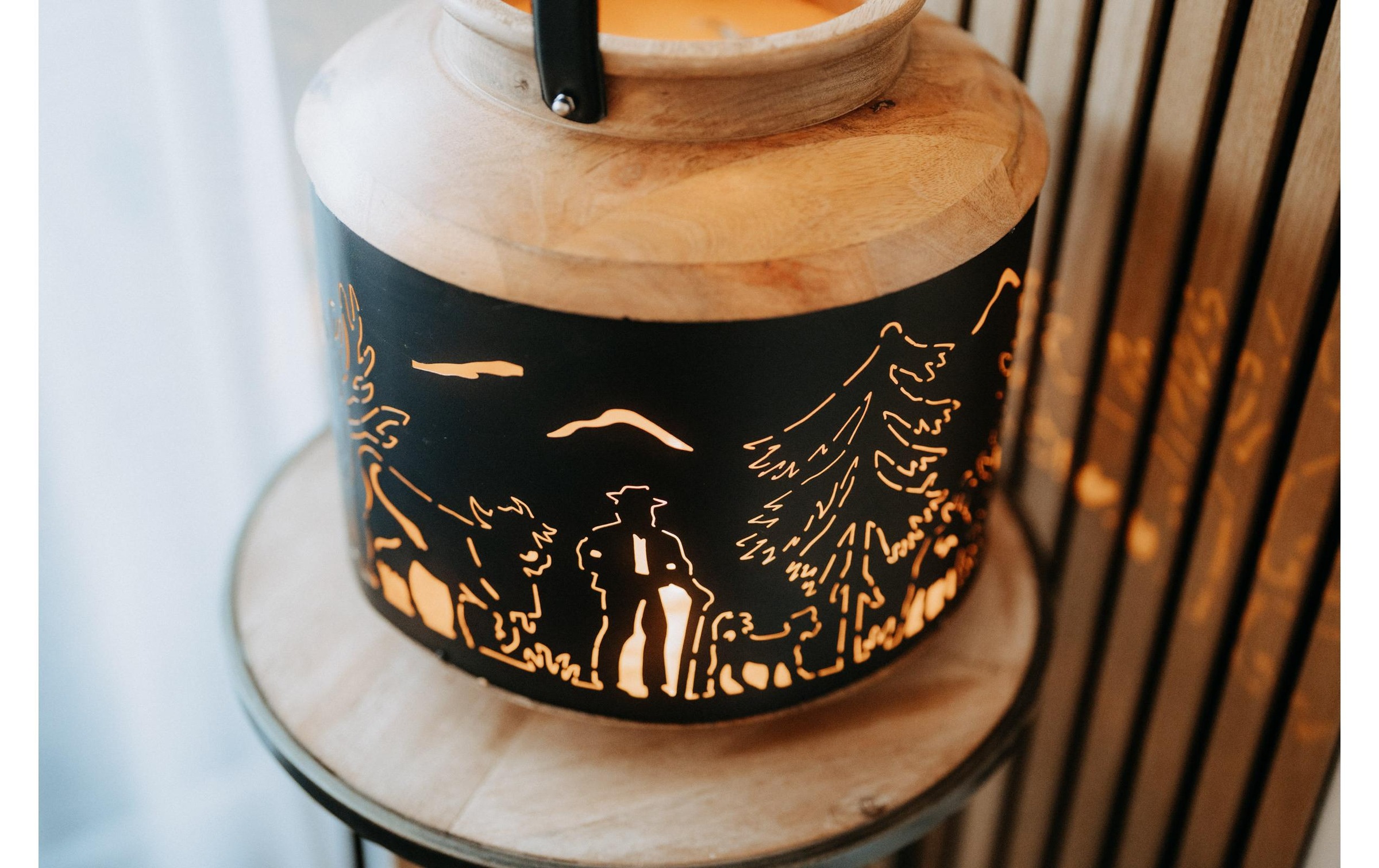 Kadastar Kerzenlaterne »Alpaufzug Familie« Laterne Scherenschnitt