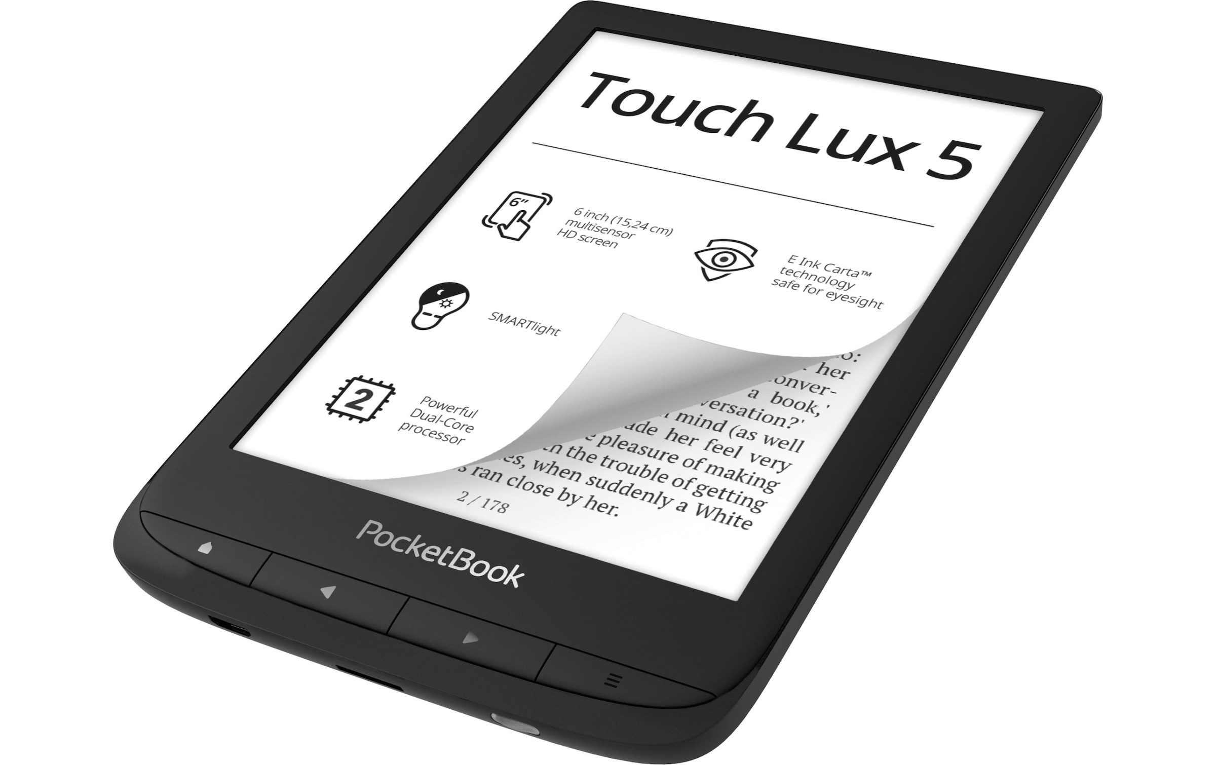 PocketBook E-Book »Touch Lux 5 Schwarz«, (15,24 cm / 6 Zoll), Linux,)