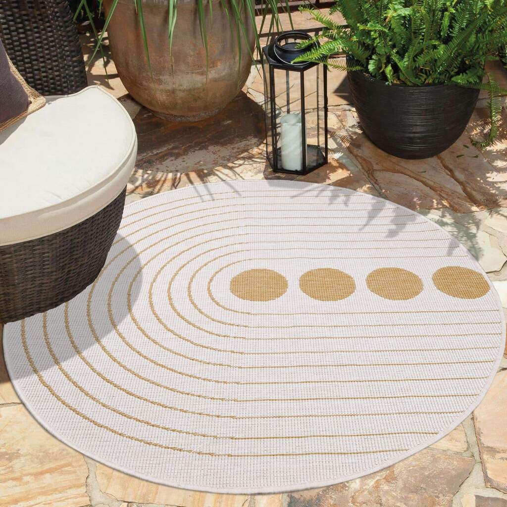 Carpet City Outdoorteppich »DUO RUG 5739« rund 5 mm Höhe Wendeteppich Wetterfest In- & Outdoor, Balkon, Terrasse, Wohnzimmer