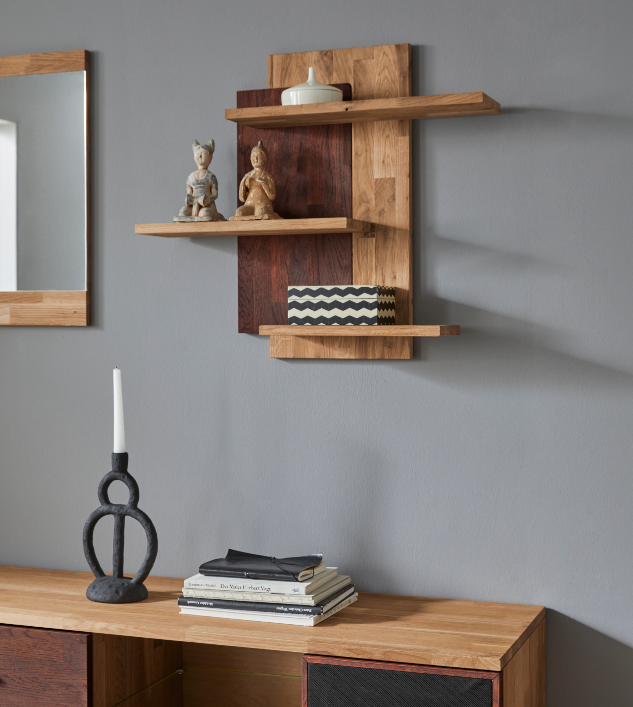 Image of Places of Style Wandregal »Flevers«, aus Eiche massiv, Breite 72 cm bei Ackermann Versand Schweiz
