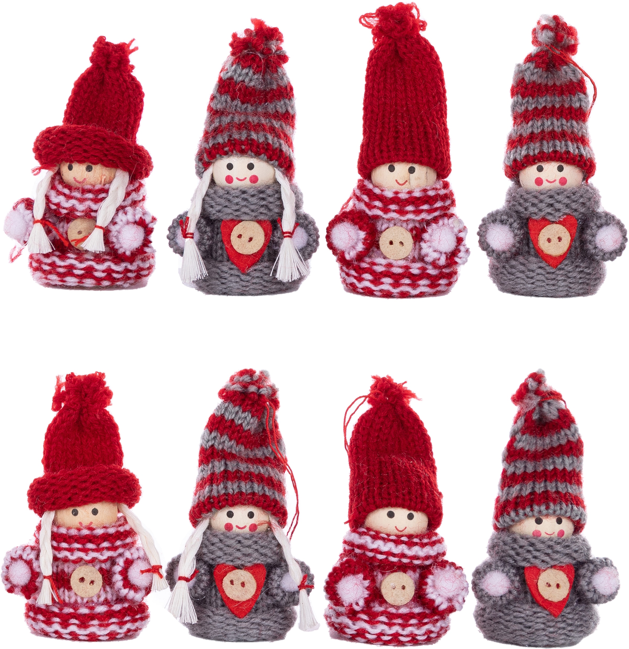 Image of Myflair Möbel & Accessoires Weihnachtsfigur "Weihnachtsdeko rot" Wollwichtel Baumhänger, Länge ca. 7 cm