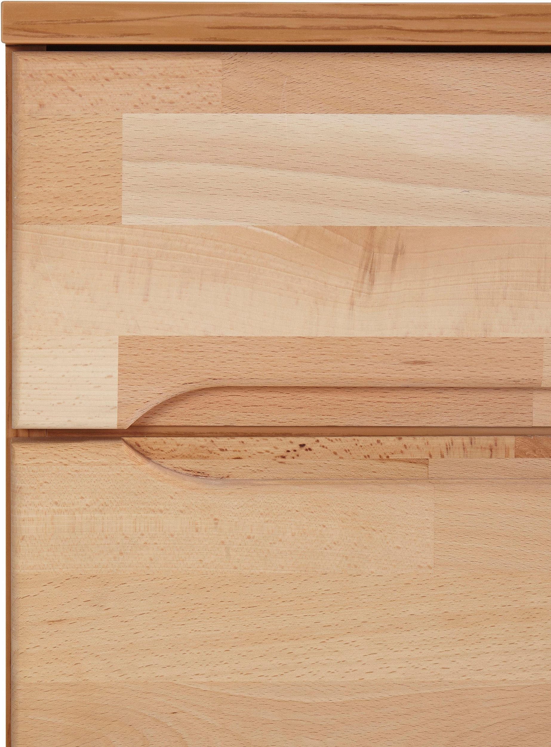 GOODproduct Vitrines »VETRO: Fronten aus Massivholz, Korpus aus Melamin,Griffmulden« Kernbuche B/T/H:90/40/145,5cm,6Variable einlegeboden,10 Fächer,Glastür