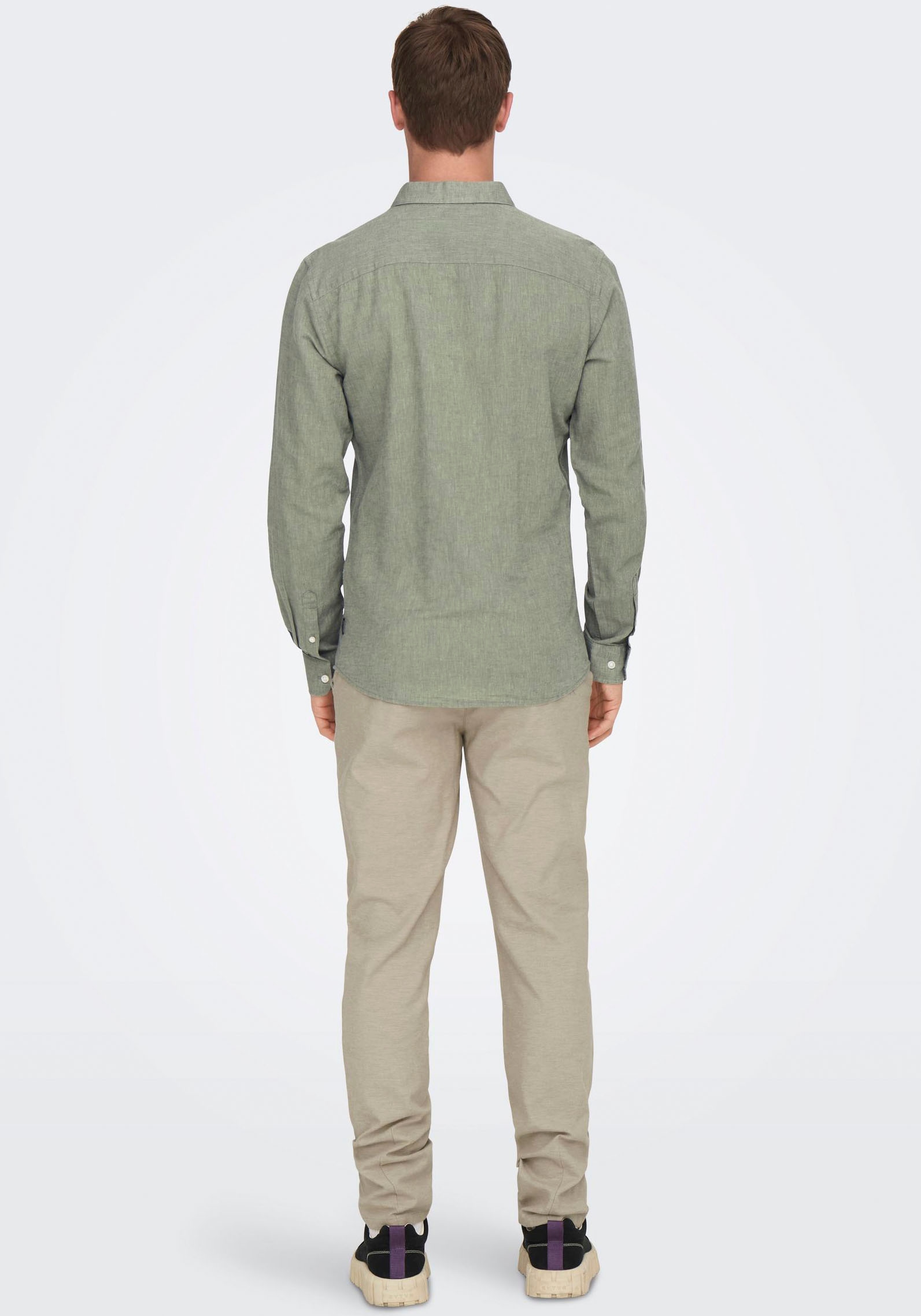 ONLY & SONS Langarmhemd »ONSCAIDEN LS SOLID LINEN SHIRT NOOS«