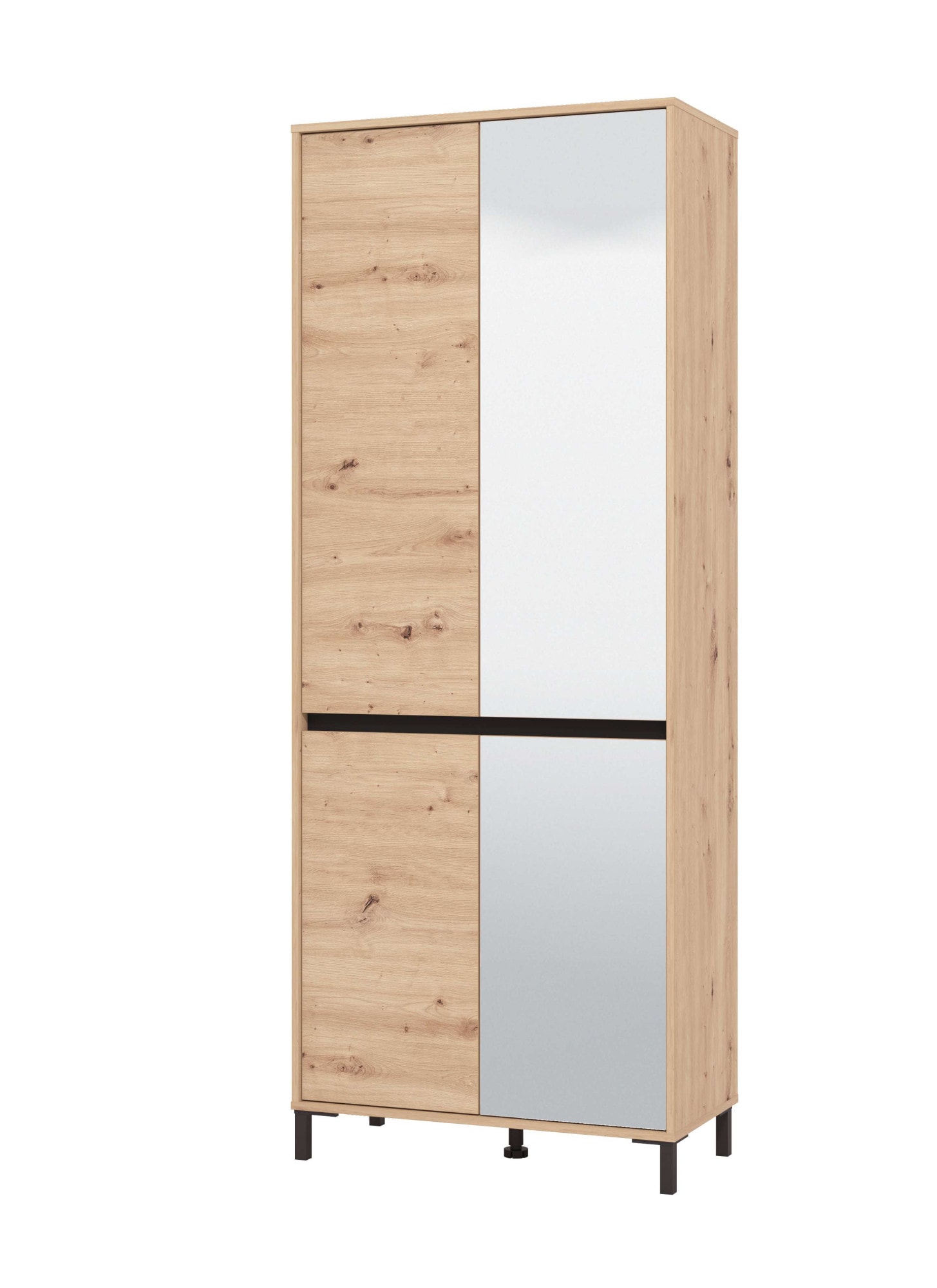 Home affaire Schuhschrank »Flannan, Schuhregal, Schuhkommode, Gesamthöhe 205,5 cm« mit Spiegeltür, acht Regale und eine Schublade, Gesamtbreite 80 cm