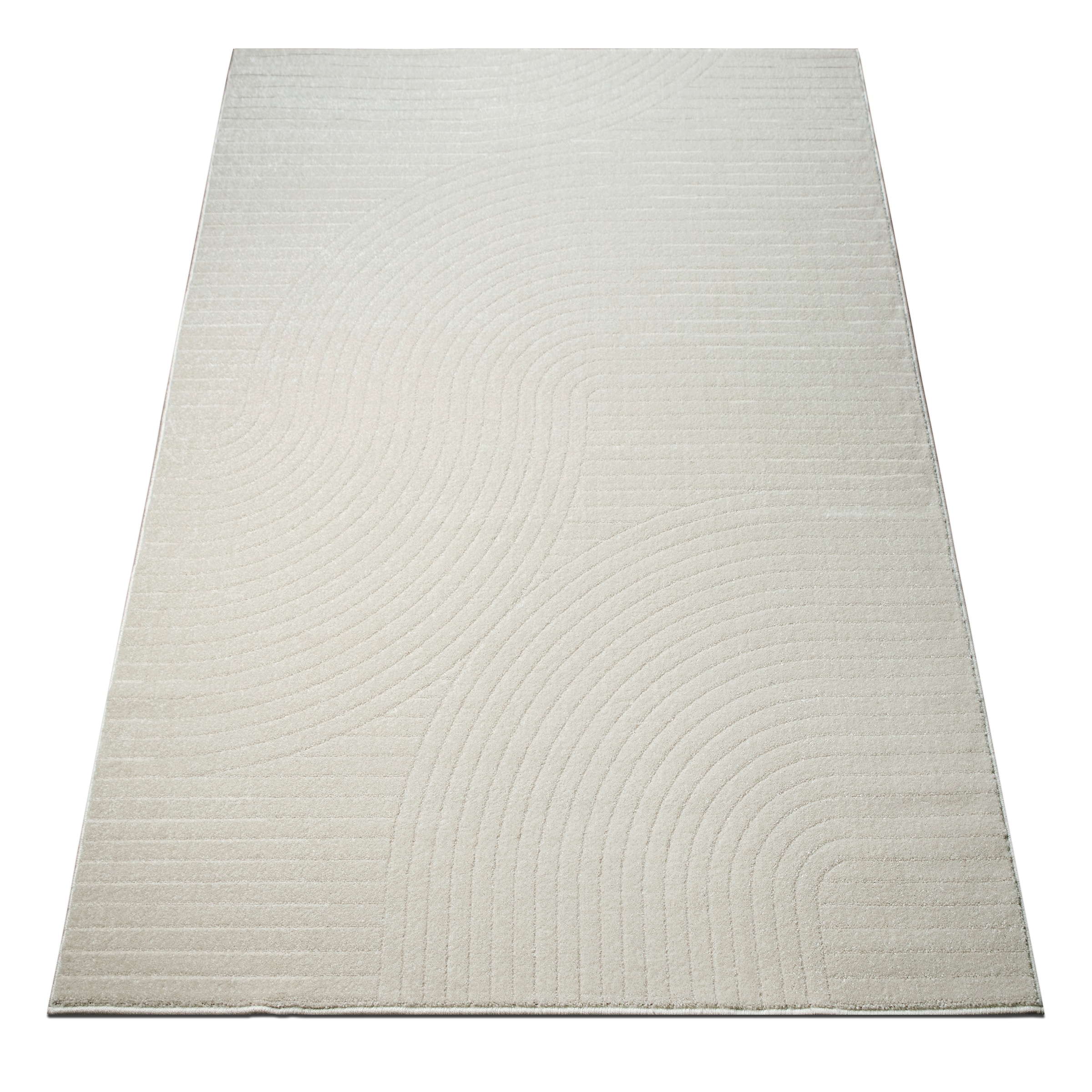 GOODproduct Teppich »Revea, Zen Garden-Design in Hoch-Tief-Struktur,« rechteckig 9 mm Höhe 3D-Effekt, softer Kurzflor, pflegeleicht, Scandi-Look