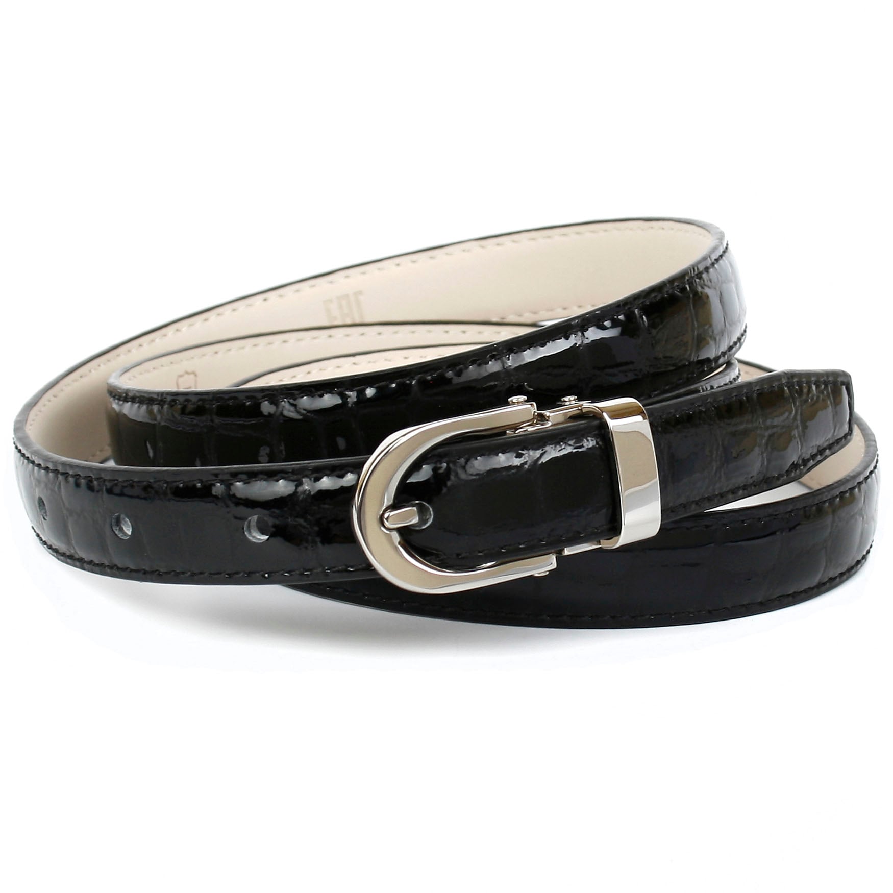 Image of Anthoni Crown Ledergürtel, Schmaler Lackledergürtel mit Kroko-Prägung bei Ackermann Versand Schweiz