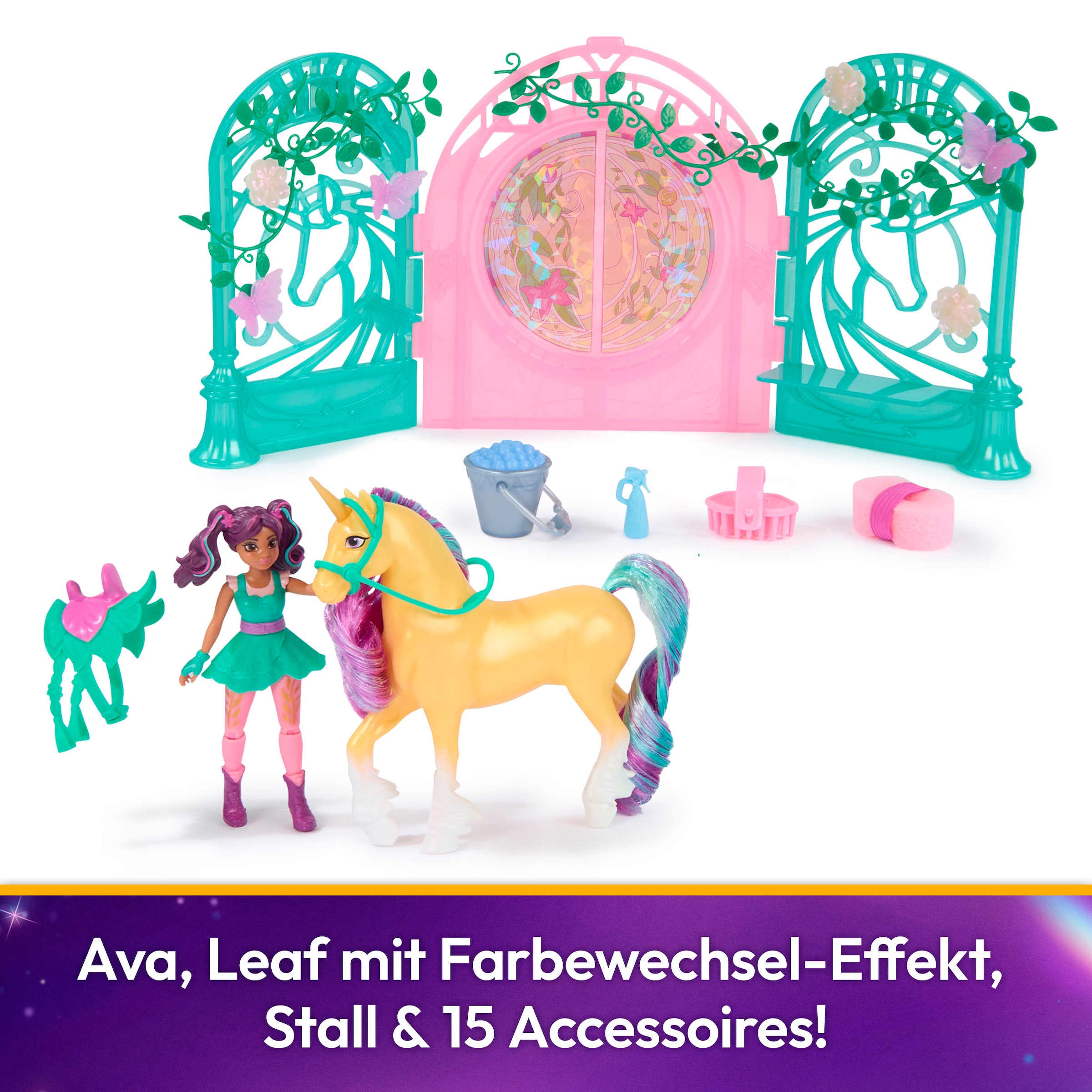 Spin Master Anziehpuppe »Unicorn Academy - Stall Spielset - Ava & Leaf«