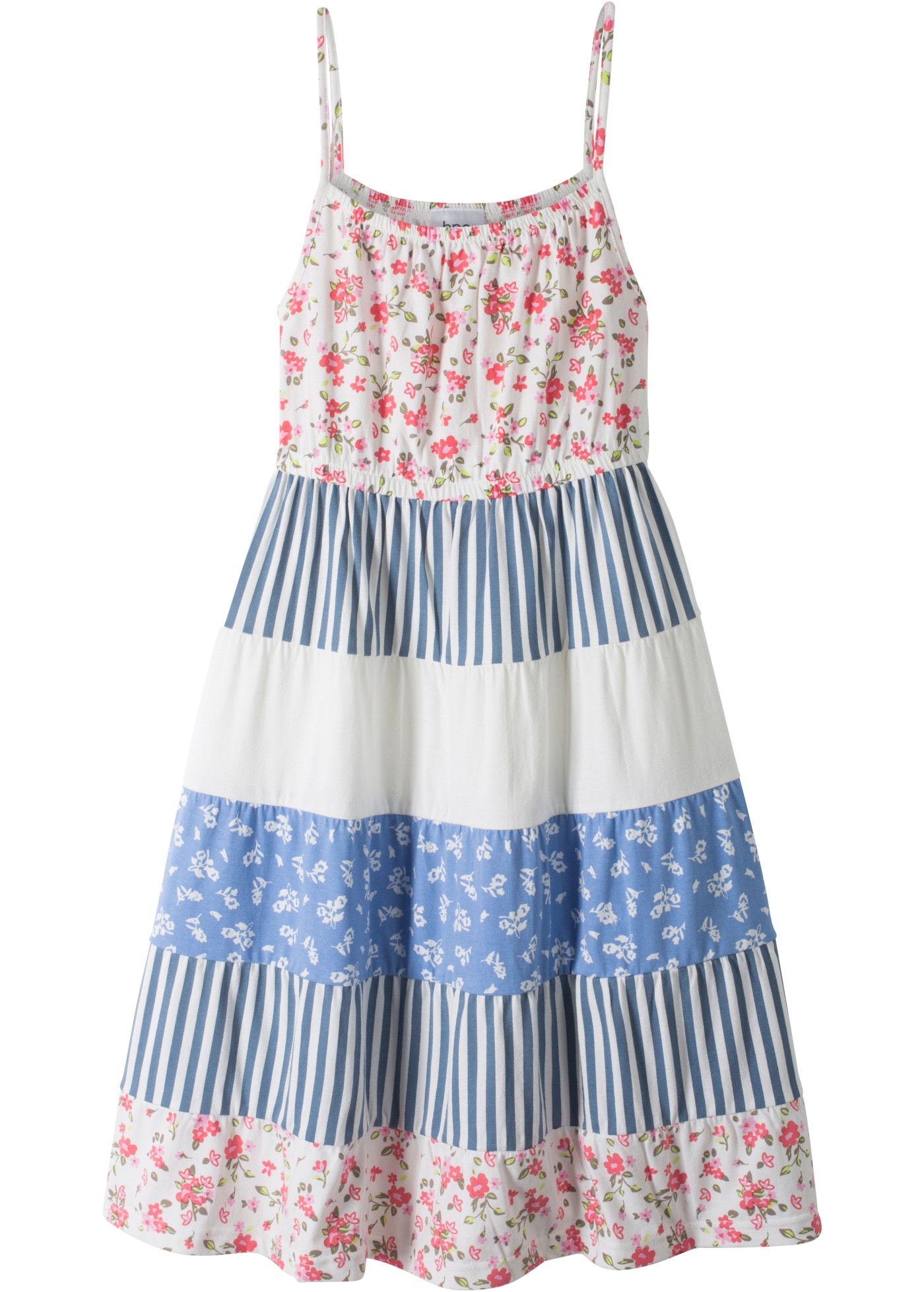 bonprix Robe en jersey en coton, sans manches, col rond, élastique