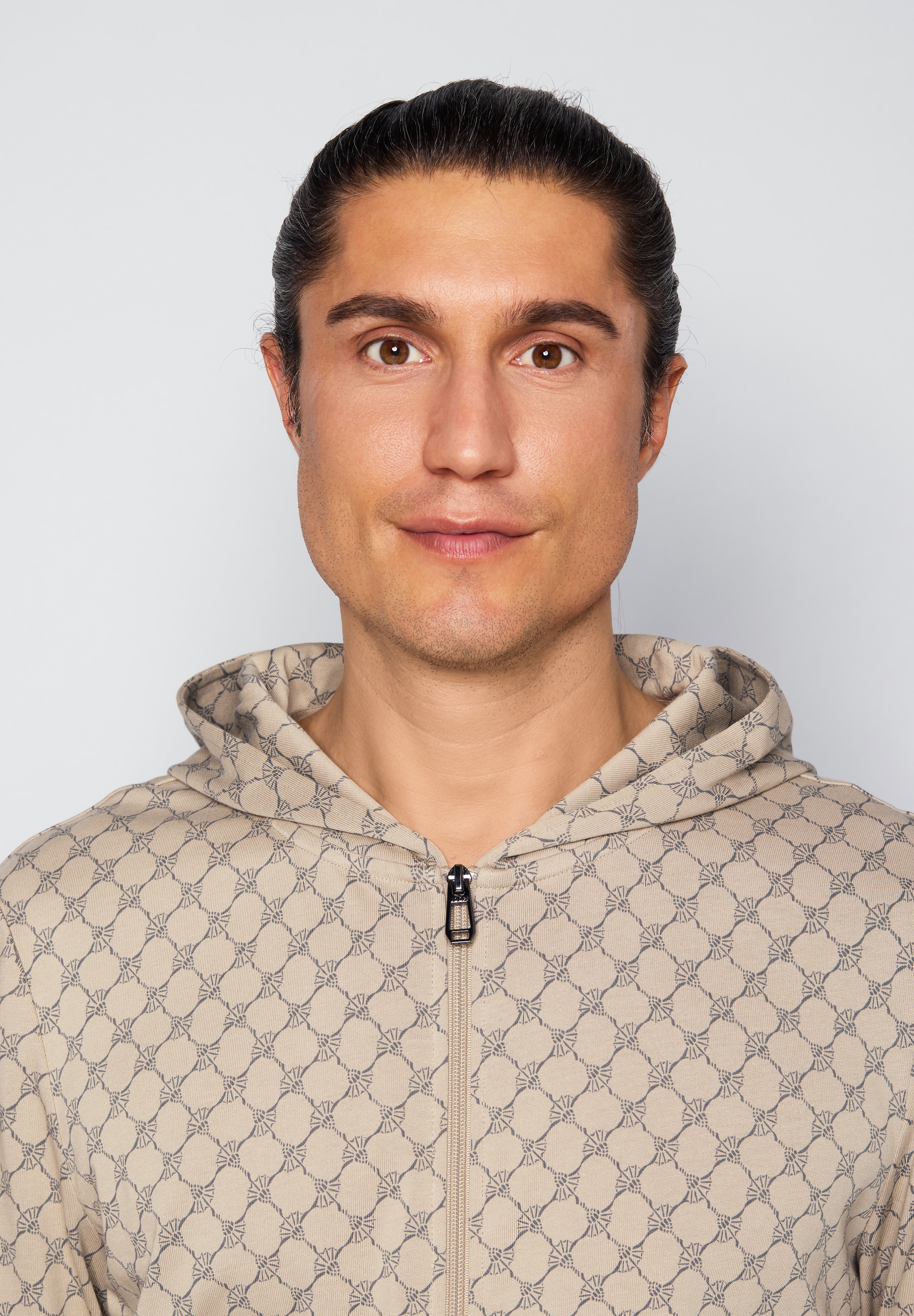 JOOP! Veste sweat mit Cornflower-Print allover und Kapuze