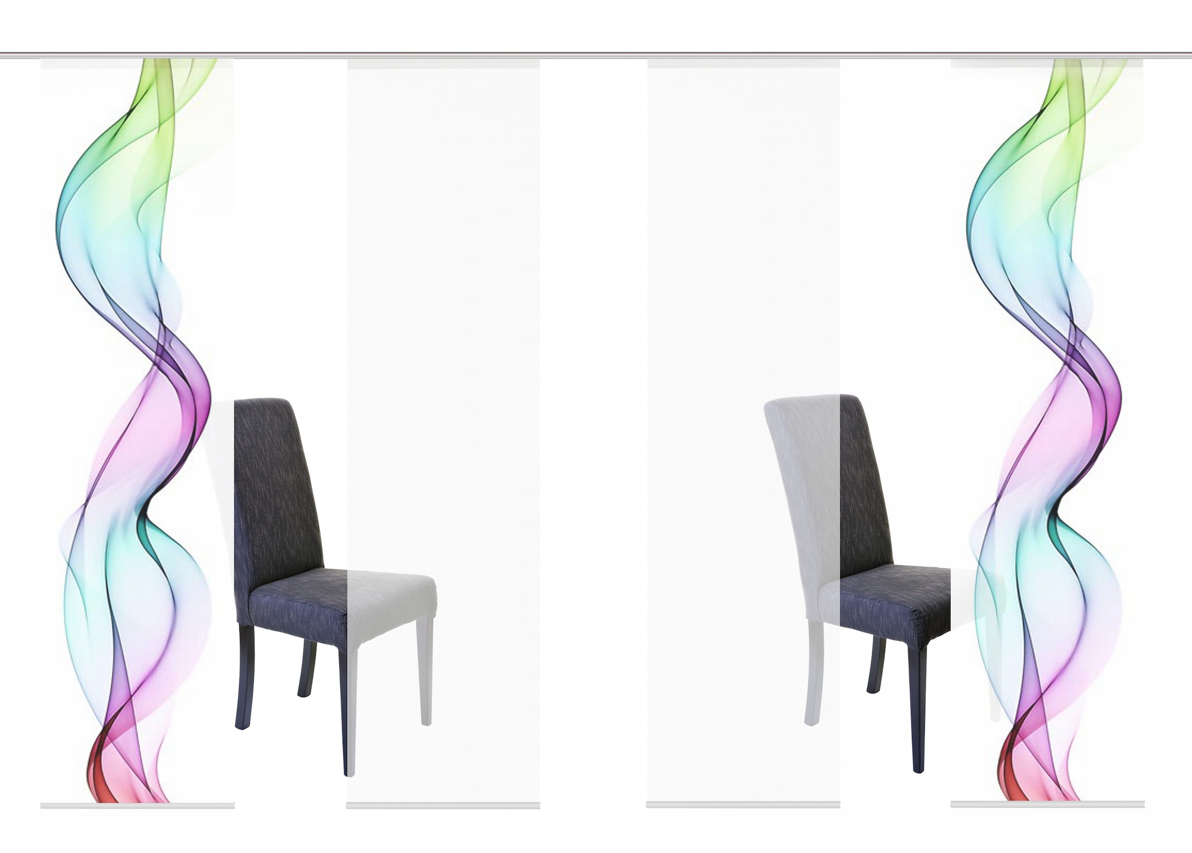 HOME WOHNIDEEN Schiebegardine »ALBERTA« Klettband 4 Stk. tlg. HxB: 245x60, Blickdicht, inkl. Befestigungszubehör