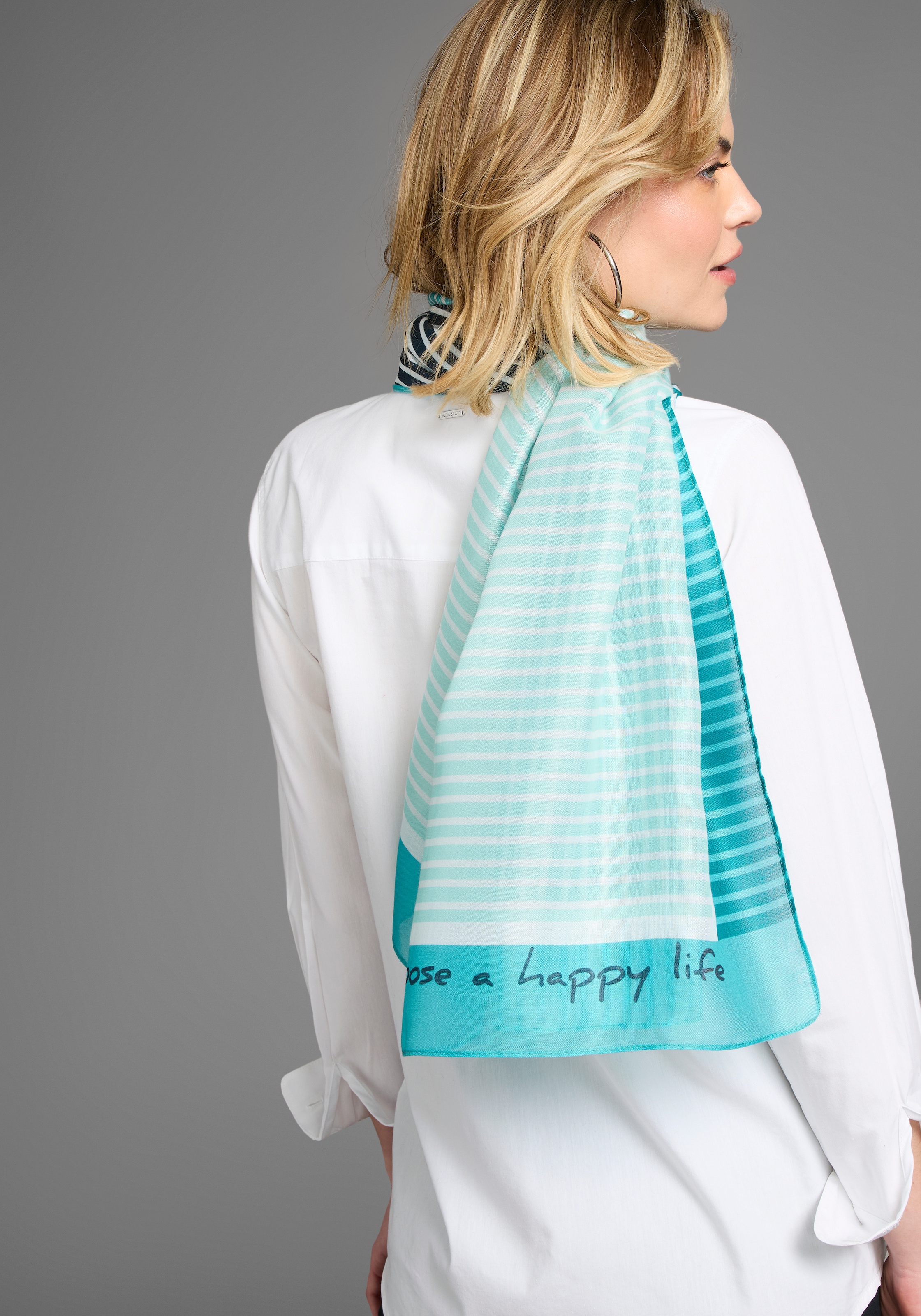 Laura Scott Modetuch, im trendigen Streifen- & Schriftdesign - NEW