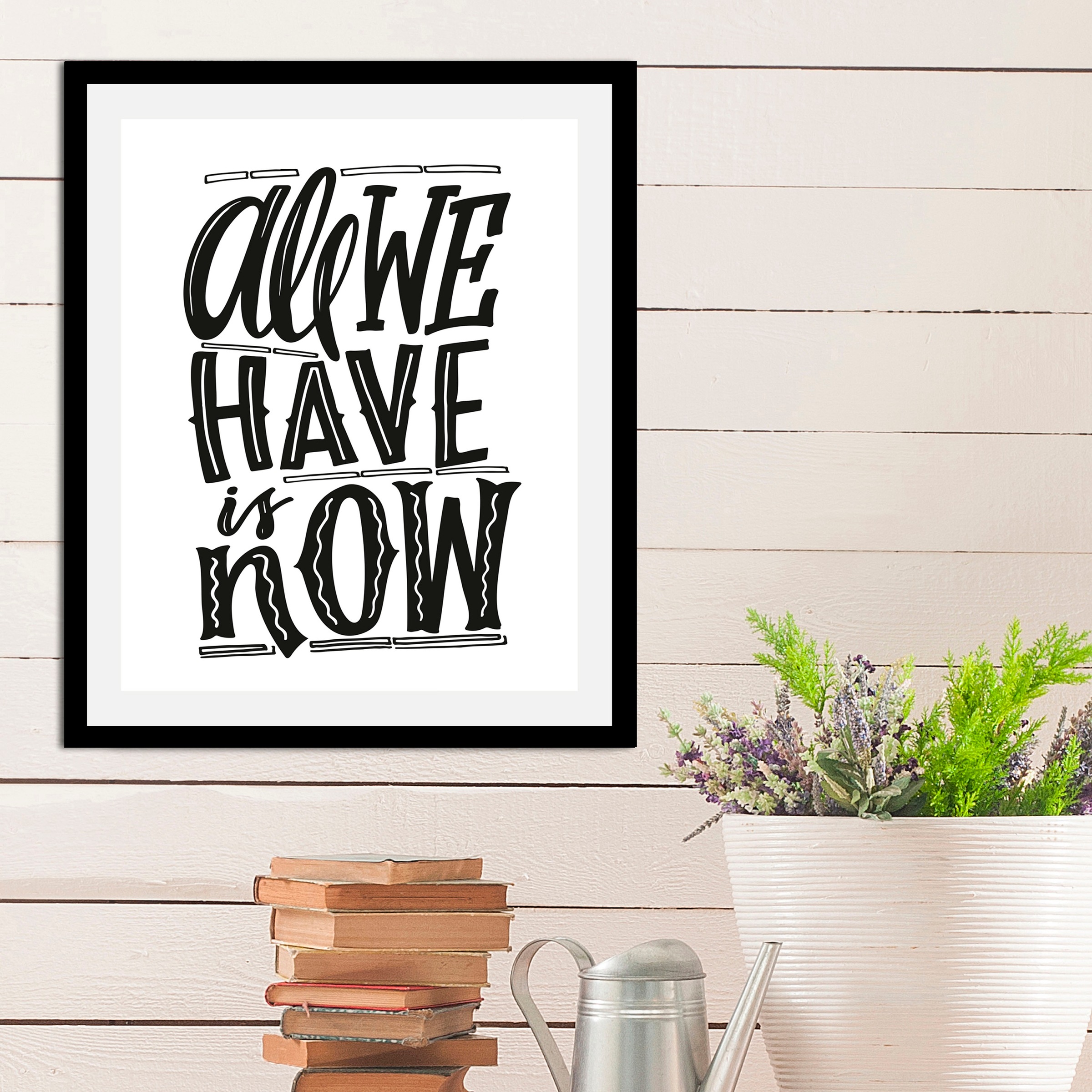 queence Bild »Now« Motivationsbilder | Schriftzüge | Schwarz-Weiss | Sprüche & Texte 1 Stk. tlg. gerahmt