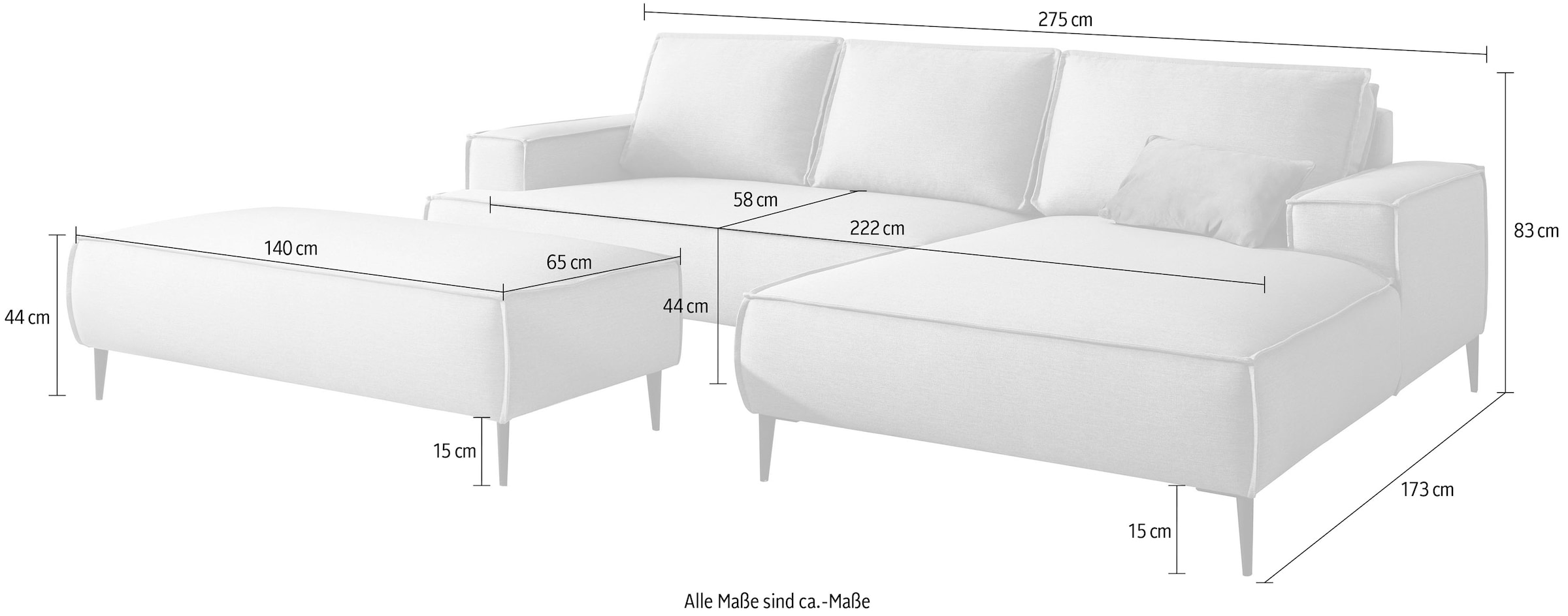 GOODproduct Sitzgruppe »TVINNU« Set,  Set, stellbar zum Schlafsofa (Krokodilverbinder)
