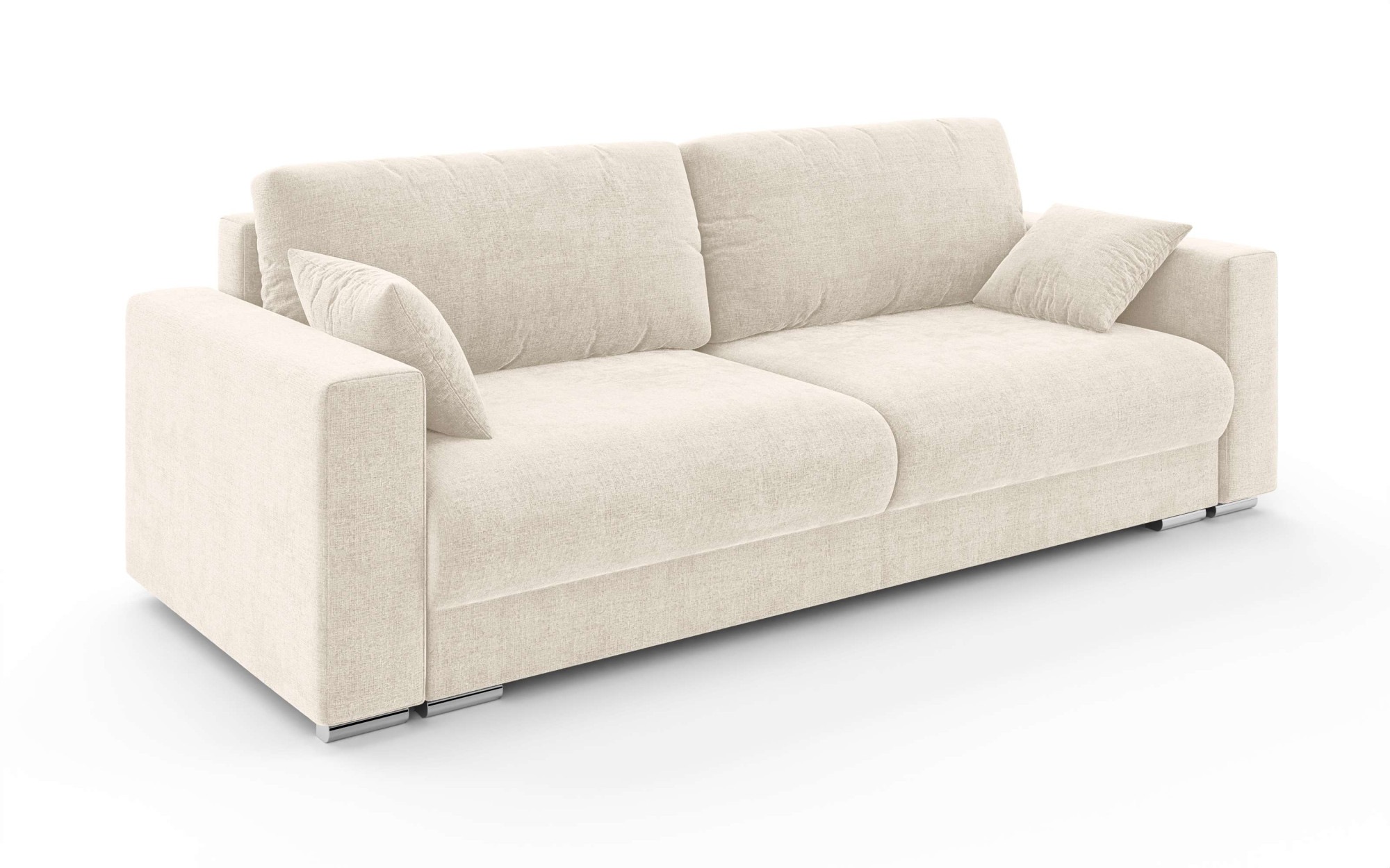 INOSIGN 3-Sitzer »Stevinson Schlafsofa mit Bettkasten, Masse B/H/T: 229/87/97 cm«, mit Wellenunterfederung, 2 Rückenkissen und 2 Zierkissen