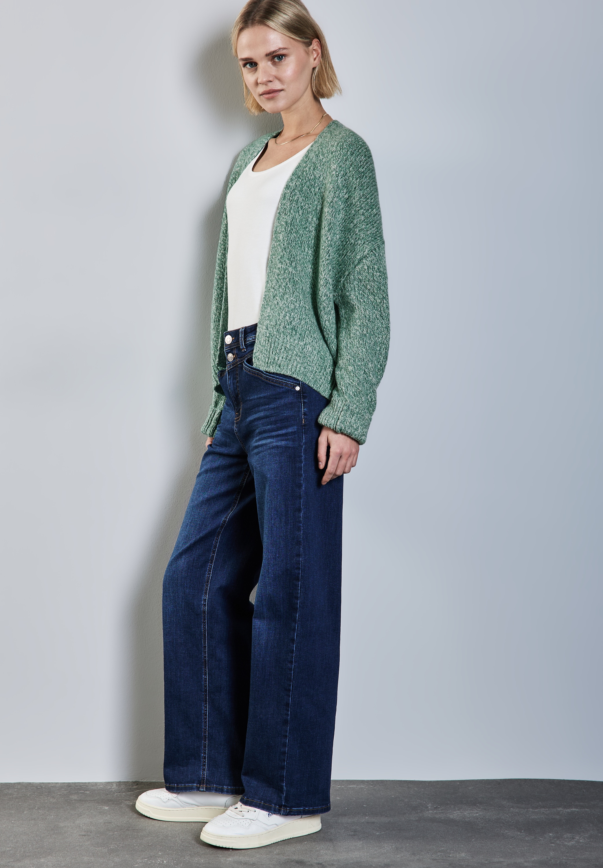 STREET ONE Cardigan, in offener Form, in melierter Optik