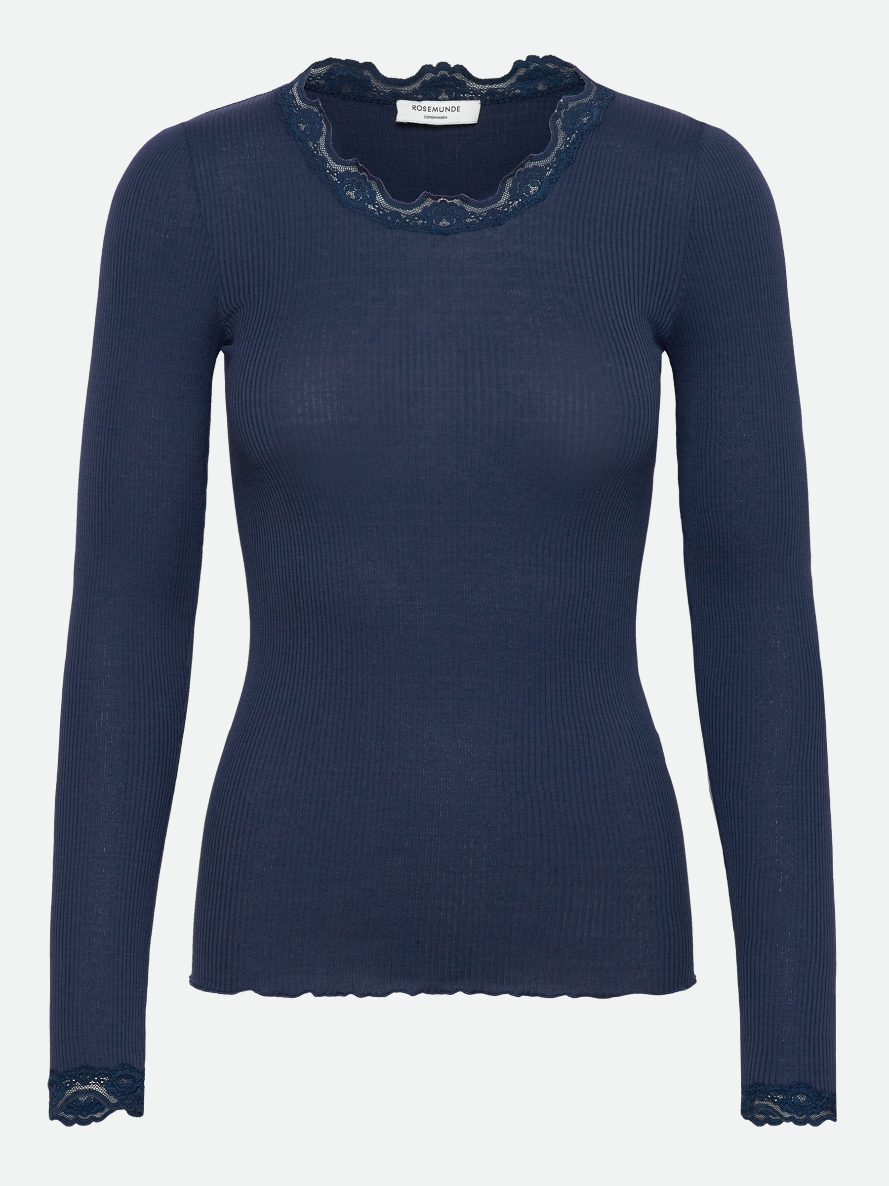 rosemunde Longsleeve »Babette silk shirt« Langarm, mit Spitze, feminin, bequem, Seide- /Baumwollmischung