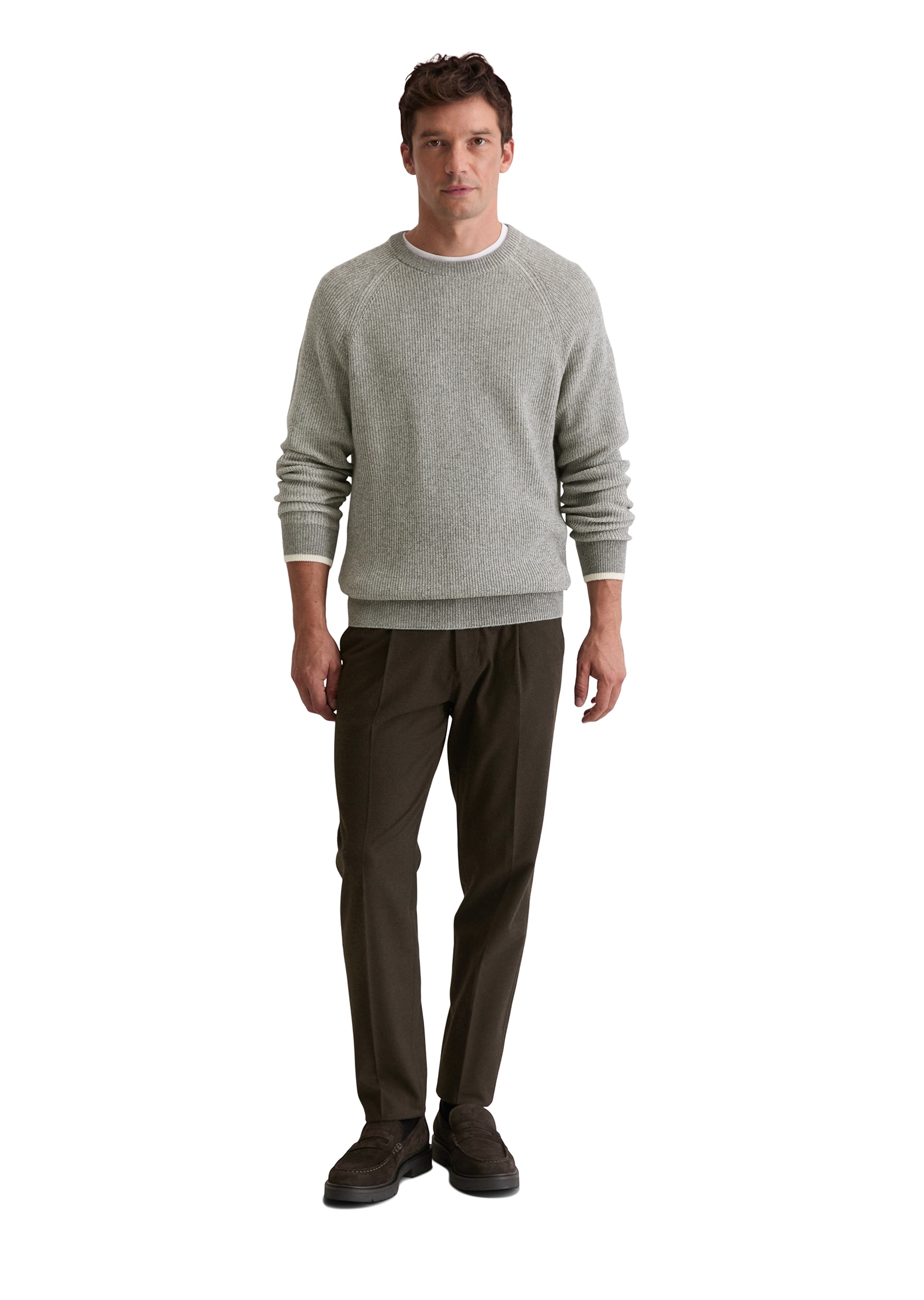 Marc O'Polo Rundhalspullover regular fit, aus weichem Baumwoll-Schurwoll-Mix