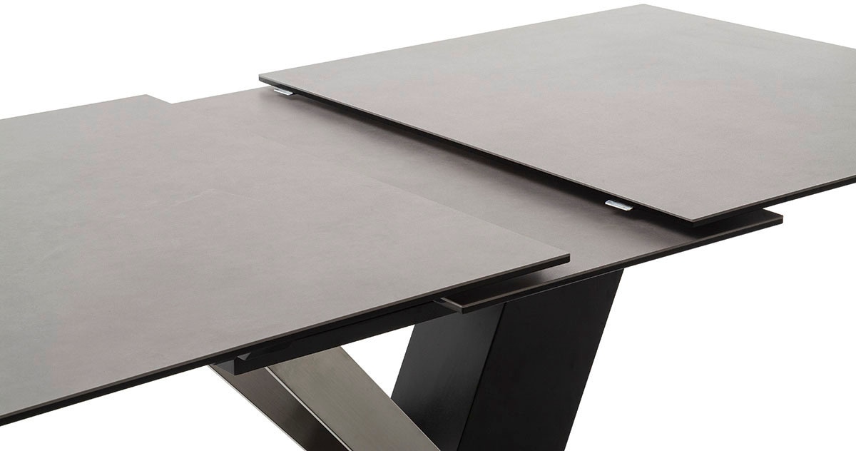 MCA furniture Esstisch »MASSARO Tisch mit Säule 160-210 cm« Einzelstück,  Keramik, Metall, Synchronauszug, ausziehbar, 6-8 Pers.