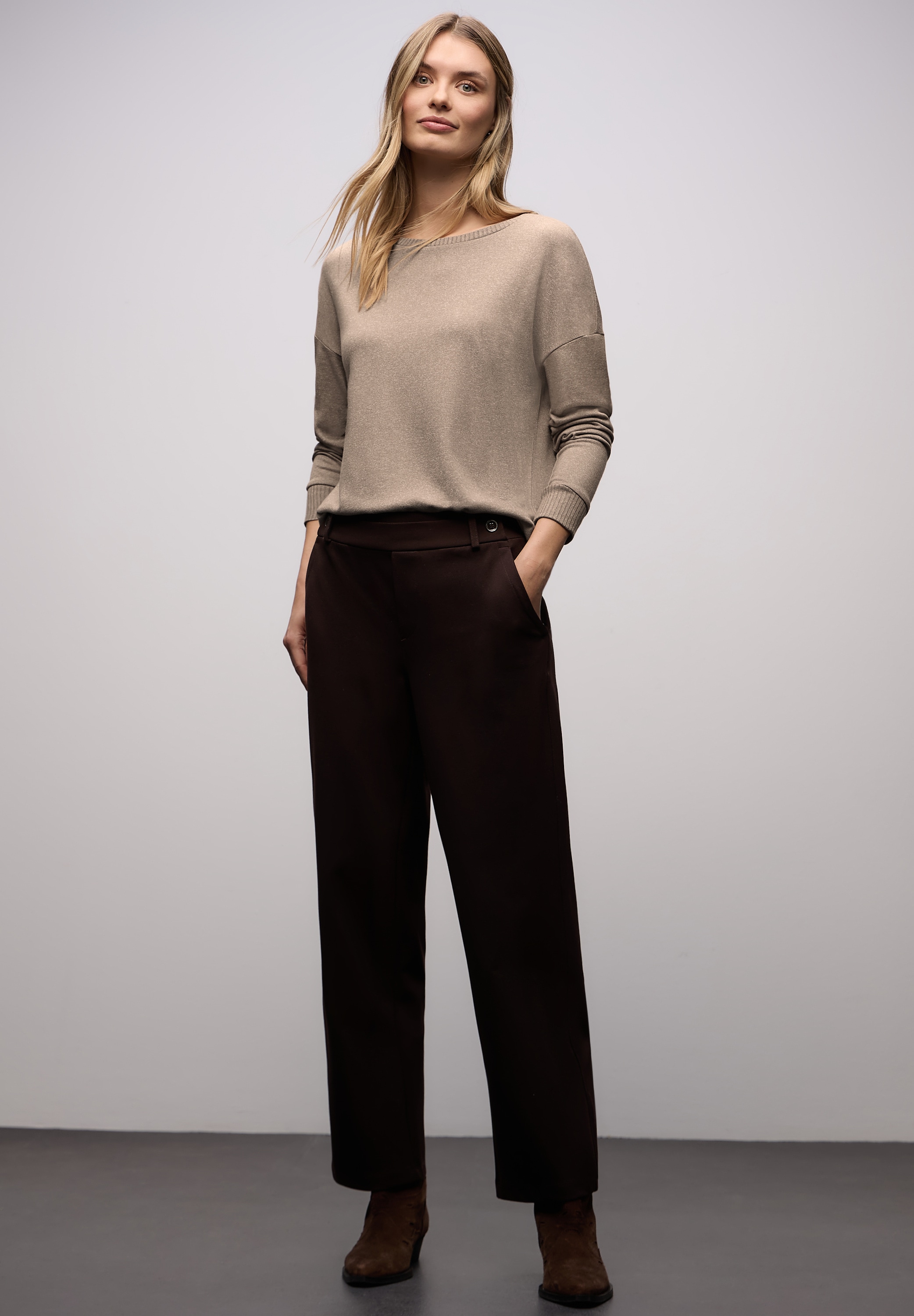 STREET ONE T-shirt à manches longues im Melange Look