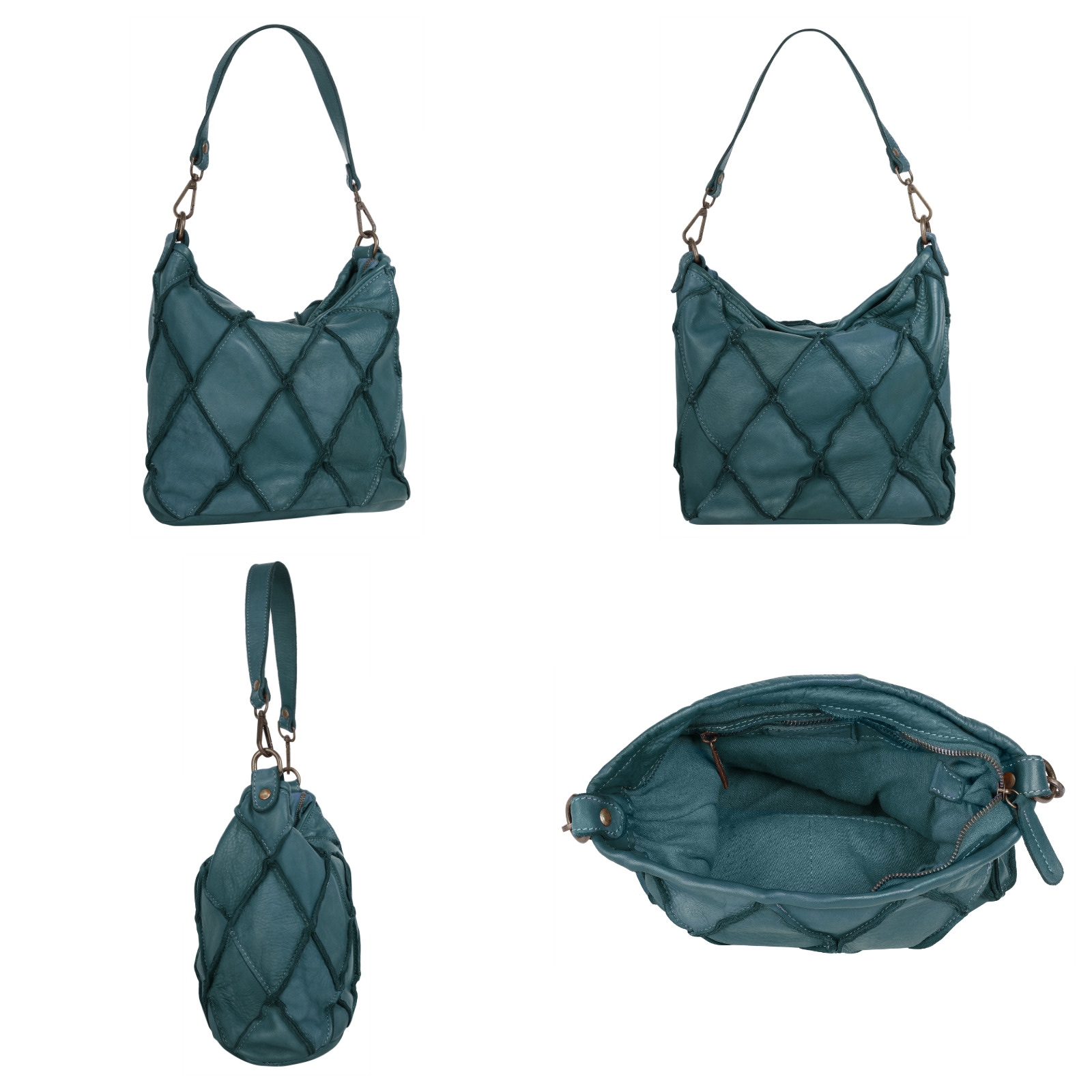 Samantha Look Henkeltasche, echt Leder, Made in Italy