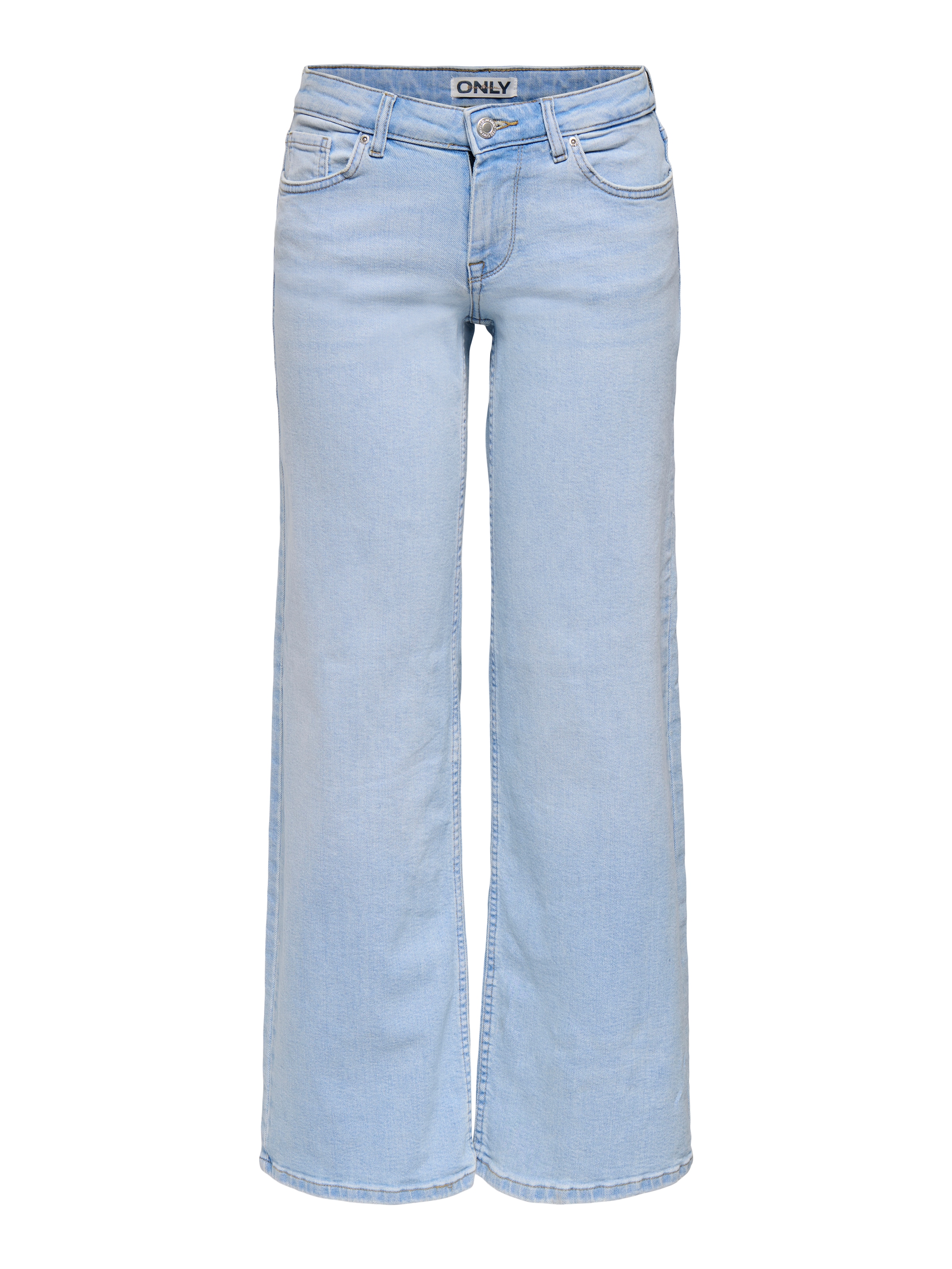 Image of ONLY Low-rise-Jeans "ONLJUDY – Wide-Leg-Jeans mit niedriger Leibhöhe" unifarben, modisch, gerade, Denim, Eingrifftaschen