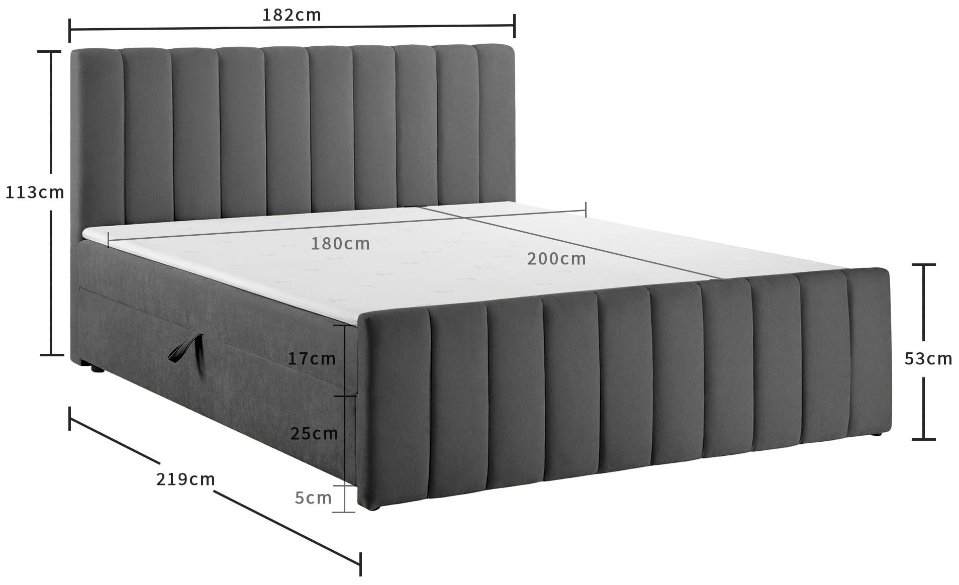 GOODproduct Boxbett »Yanna inkl. Bettkasten und Topper, Liegefläche 180x200cm« erhältlich in der Grösse 180x200 cm