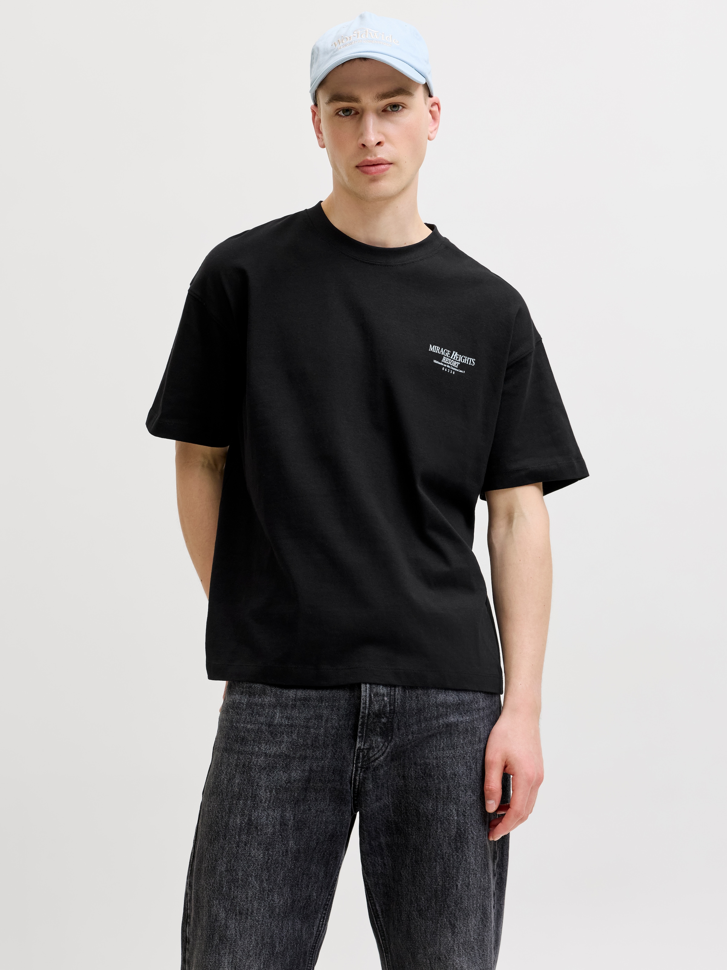 Image of Jack & Jones Kurzarmshirt "JORSANREMO BACK TEE SS CREW NECK LN" Baumwolle