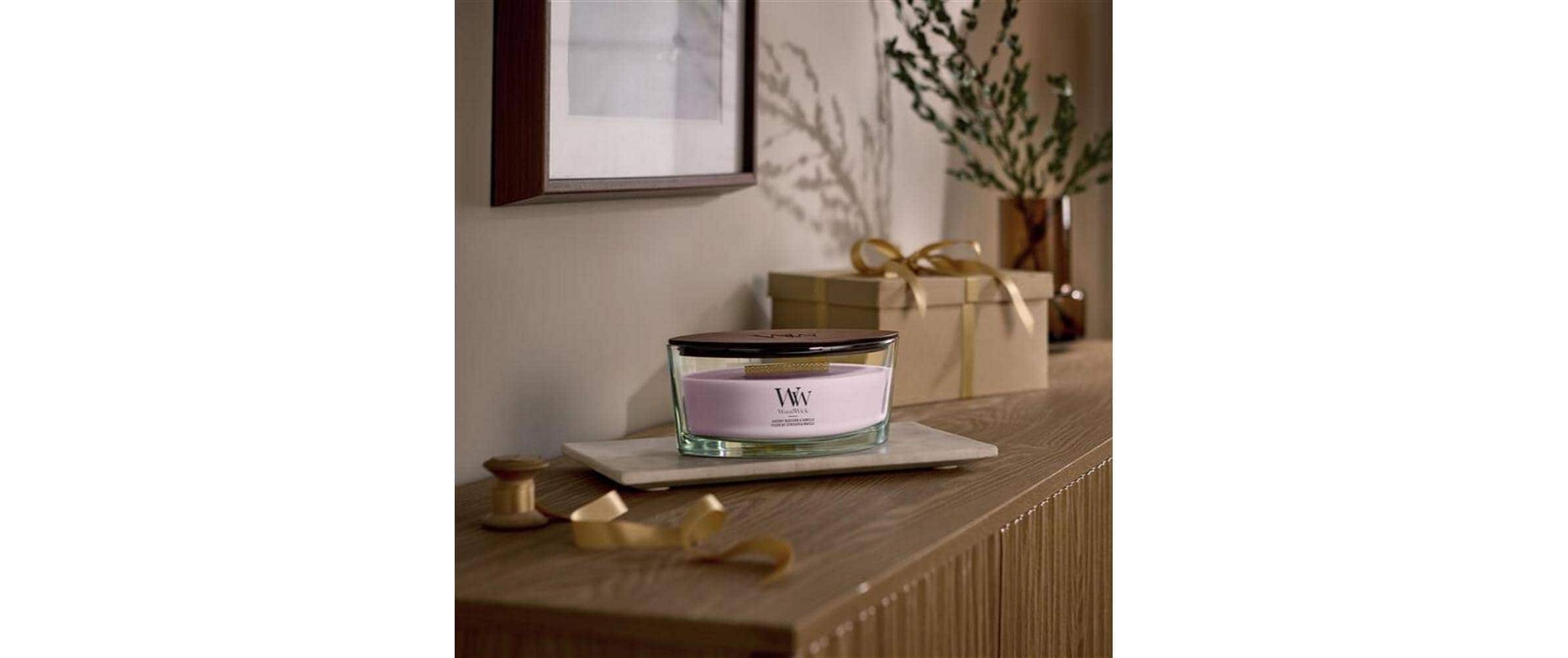 Woodwick Duftkerze »Cherry Blossom & Vanilla Ellipse«