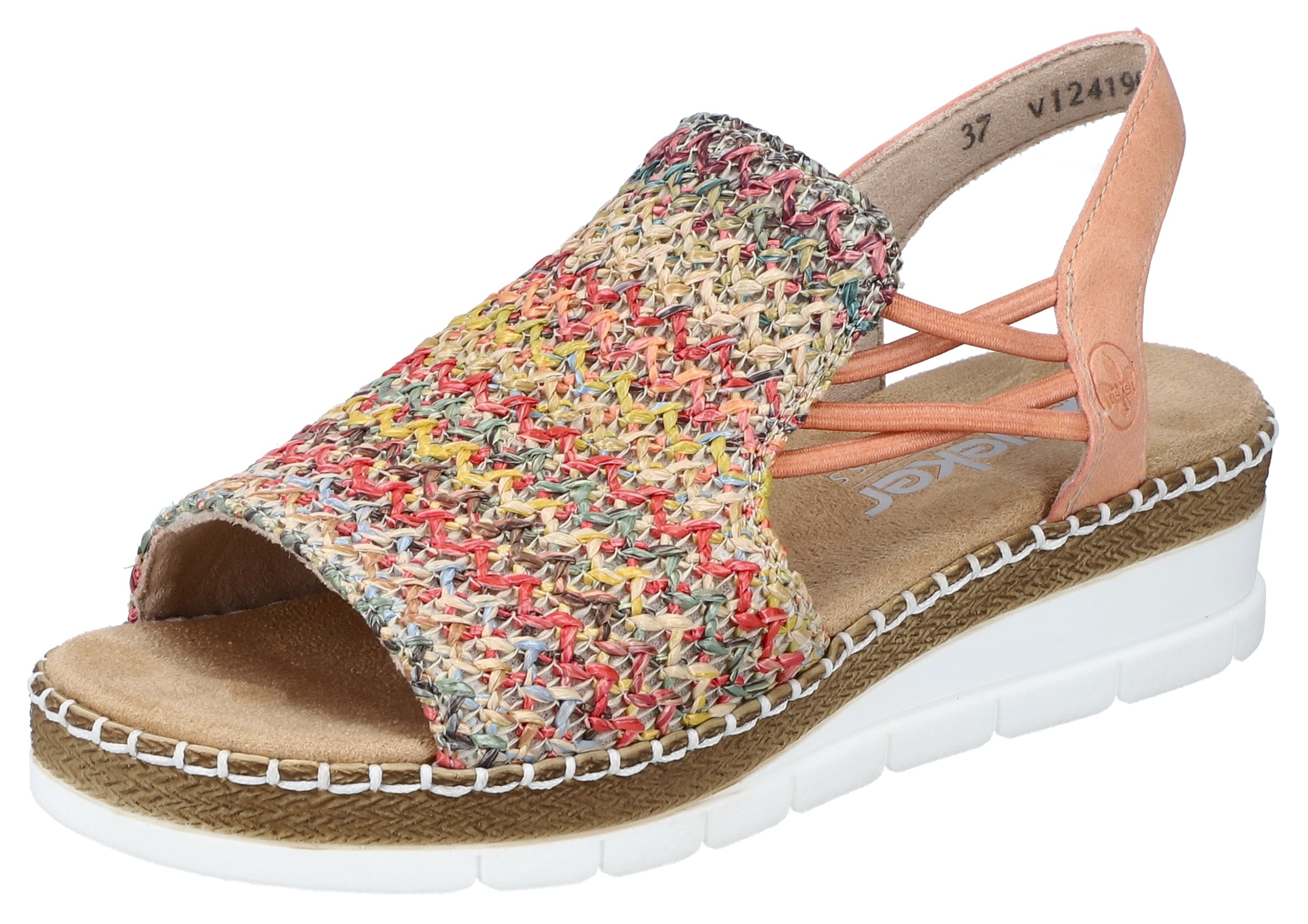 Image of Rieker Sandale Sommerschuh, Sandalette, Keilabsatz, in modischer Optik