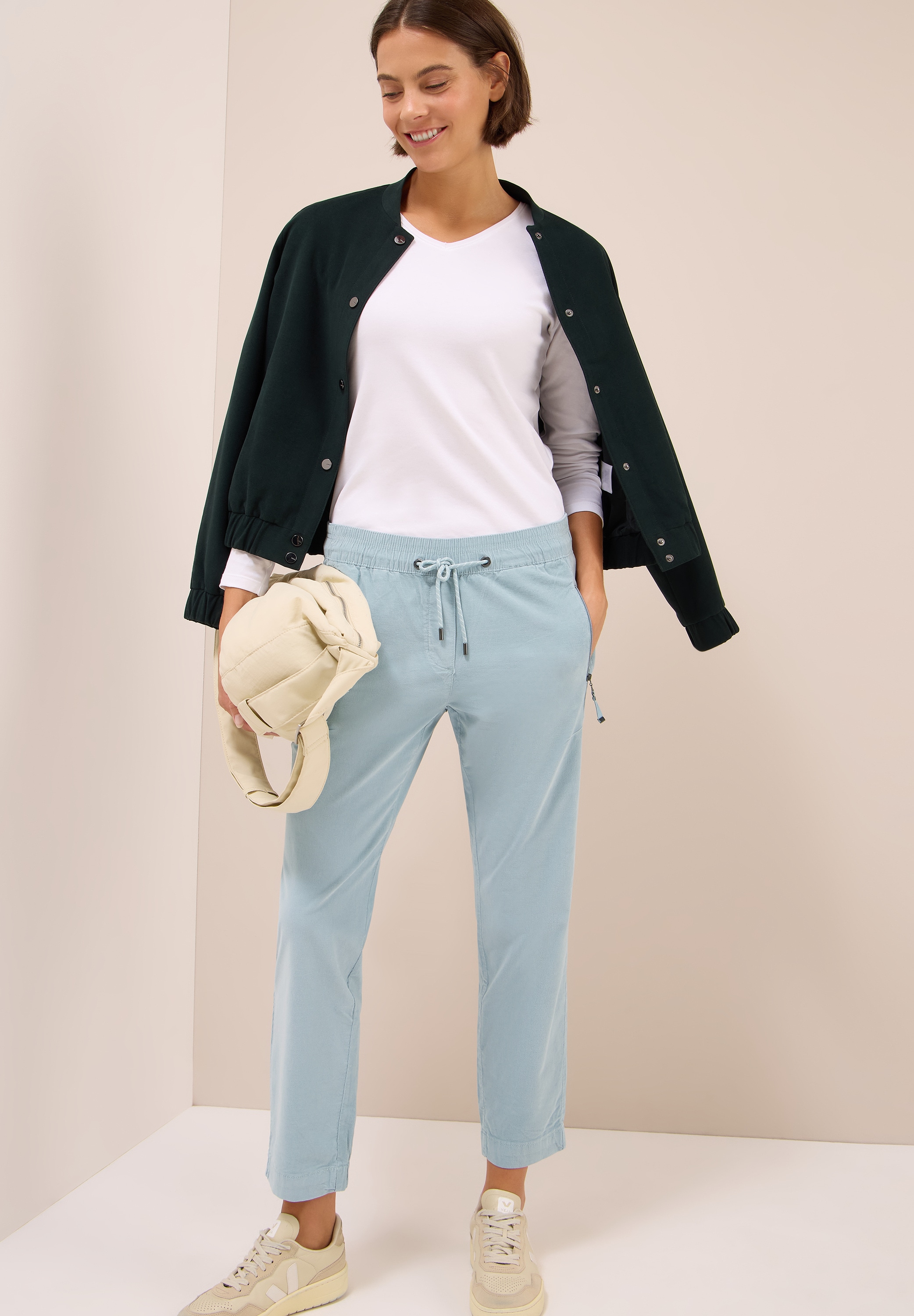 Cecil Pantalon en velours côtelé »Style Tracey«  avec cordon de serrage