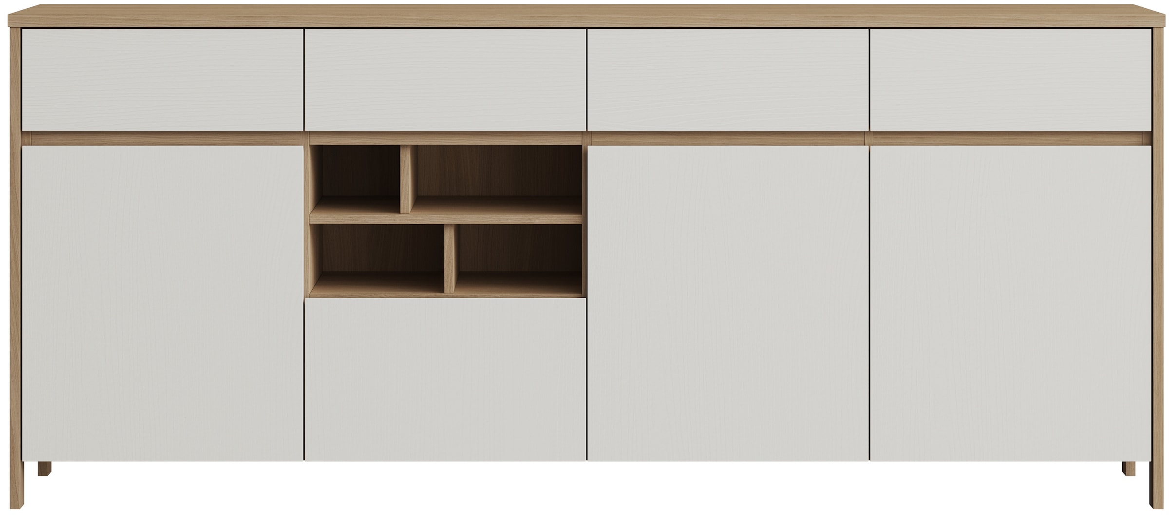Home affaire Sideboard »Stranda, moderner Schrank, Kommode im Scandi-Style, 198 cm breit« elegante Rahmenoptik, ausreichend Stauraum, vielseitig einsetzbar