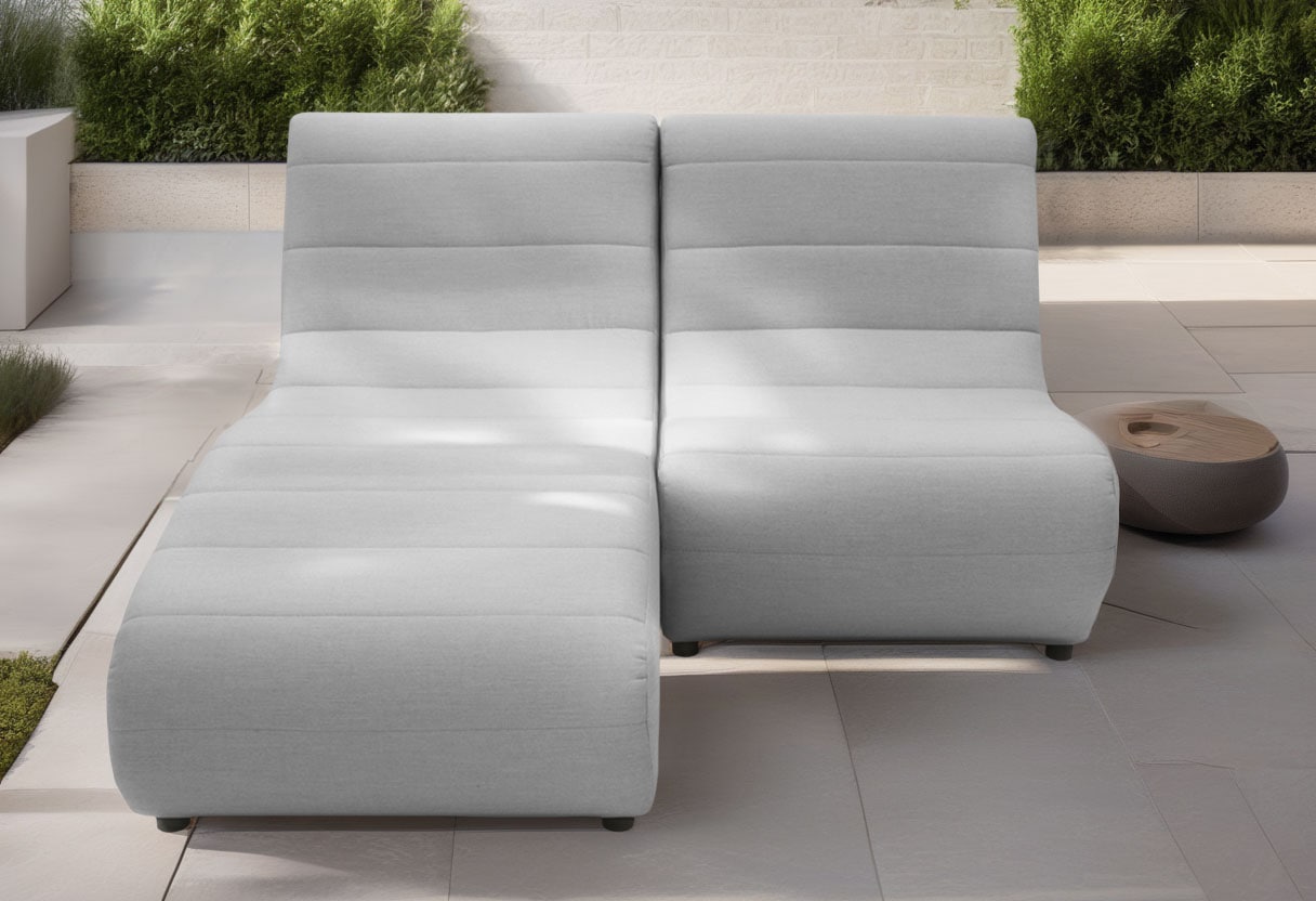 Image of DOMO collection Ecksofa "Soleil, pflegeleichter und wetterfester Bezug L-Form" Outdoor, besonderes Design und Formgebung, individuell erweiterbar