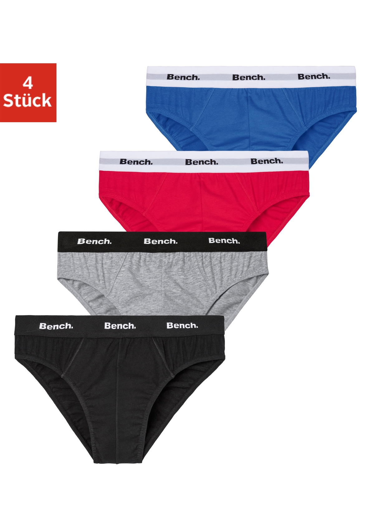Bench. Slip Packung, 4 cuis mit kontrastfarbigem Webbündchen