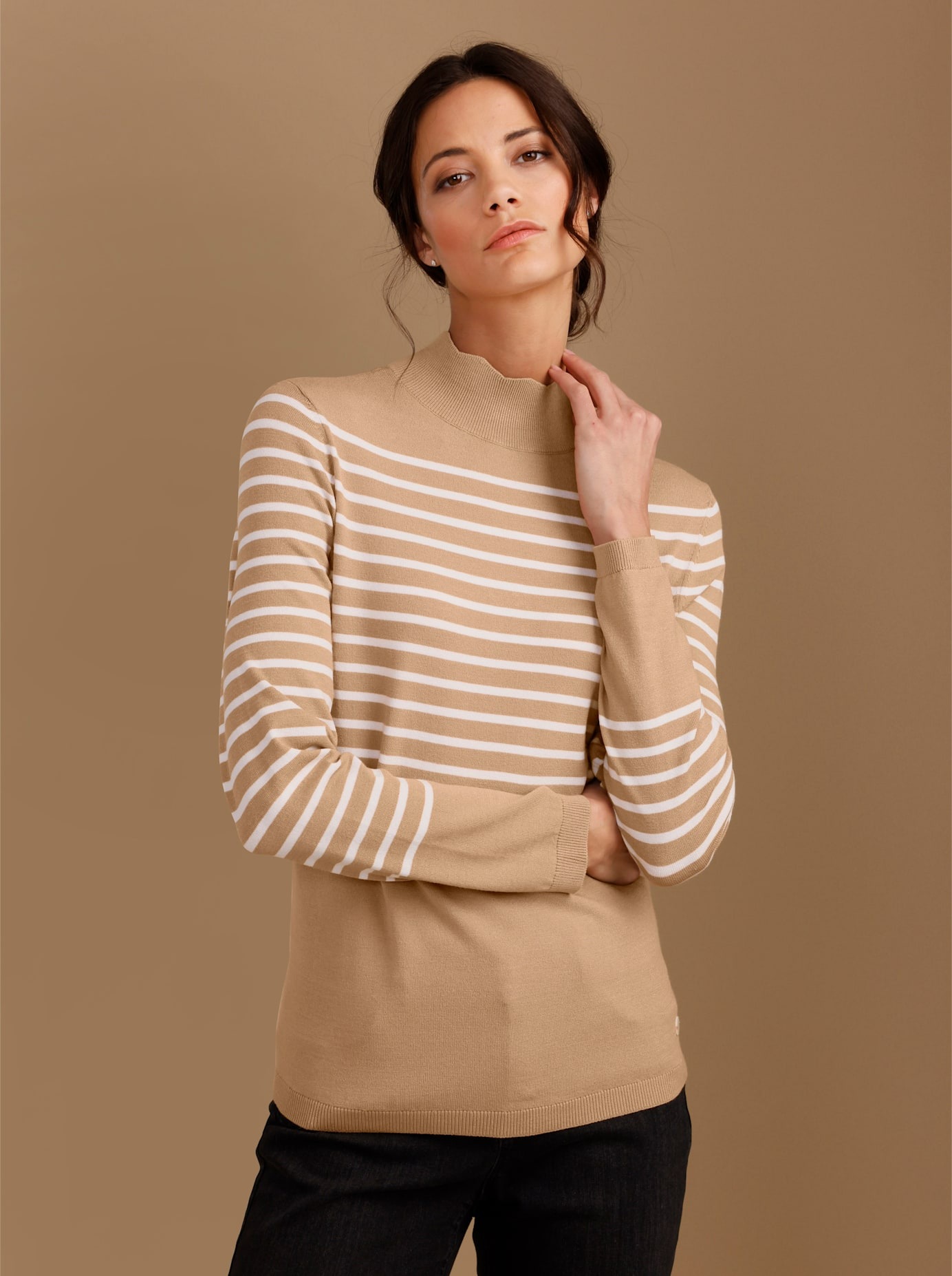 Image of CREATION L PREMIUM Streifenpullover "Lyocell-Mix-Pullover"