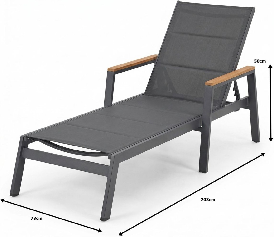 Ambiente Haus Set de salon »Liege 2er Set mit Tisch Alu grau« Ensemble, 2 Gatern Lounger mit 1Tisch, 3 tlg.