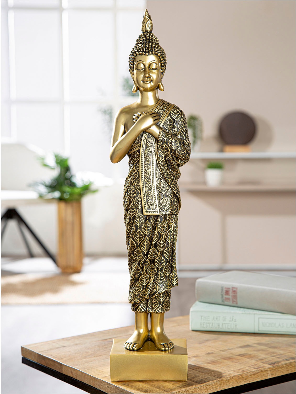 GILDE Buddhafigur »Figur Buddha denkender Buddha goldfarben H. 55 cm«
