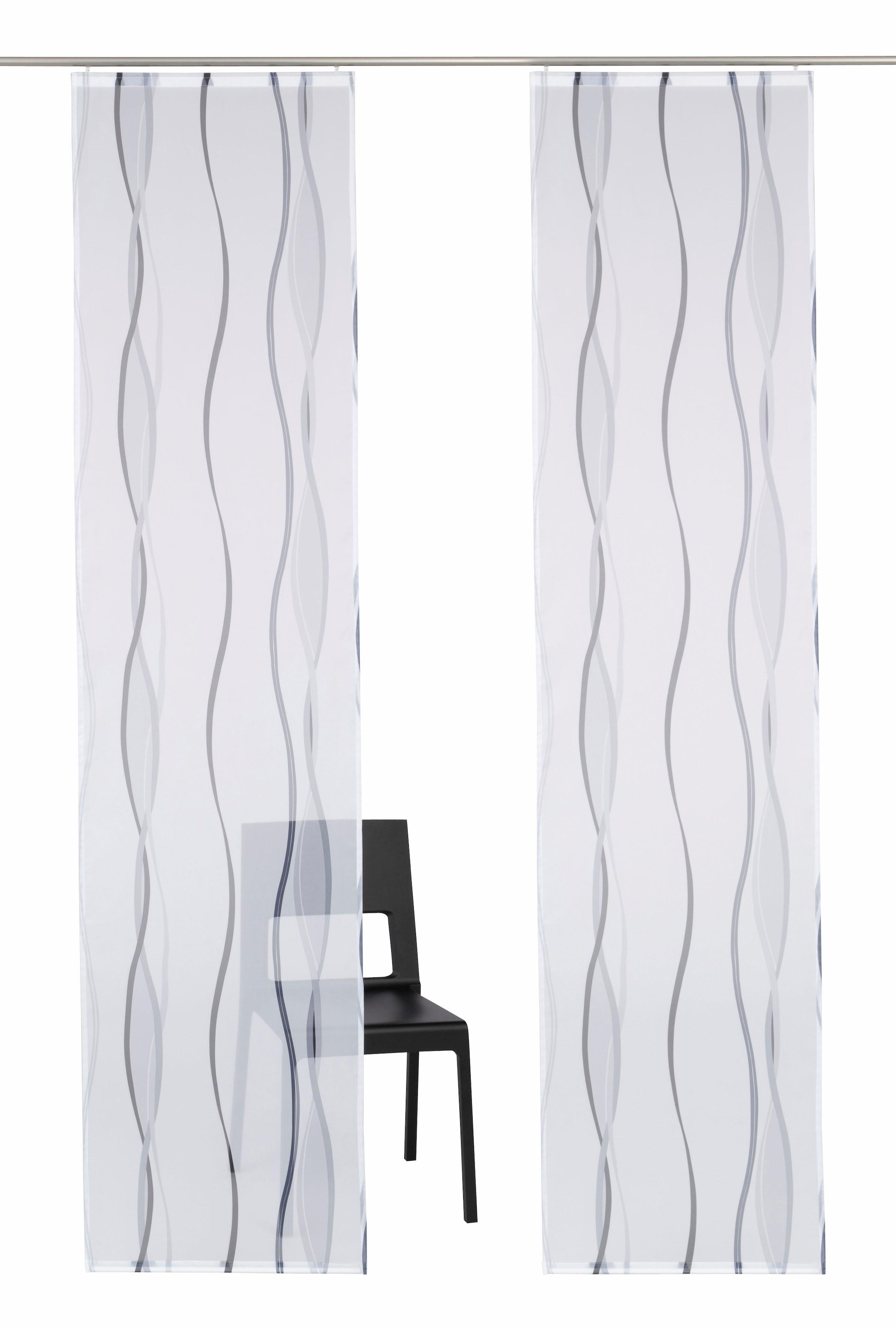 my home Schiebegardine »Dimona« Klettschiene 2 Stk. tlg. 2-er Set, Fertiggardine, mit Befestigungszubehör, Wellen