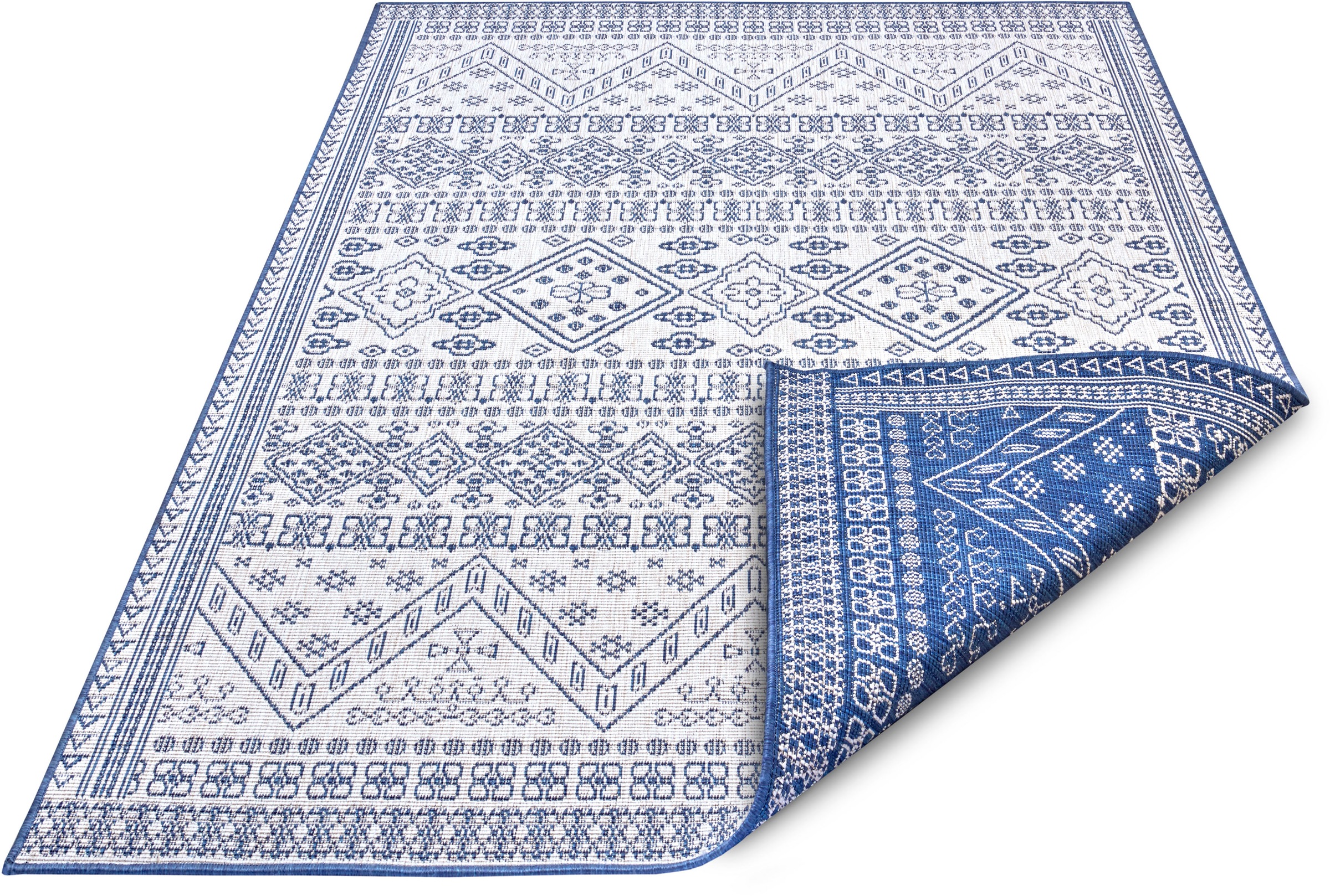 Image of NORTHRUGS Teppich »Doha«, rechteckig, 5 mm Höhe, In- und Outdoor Teppich, Wendbar, gekettelt, strapazierfähig, pflegeleicht, Wohnzimmer, Balkon, Garten, in der EU Hergestellt bei Ackermann Versand Schweiz