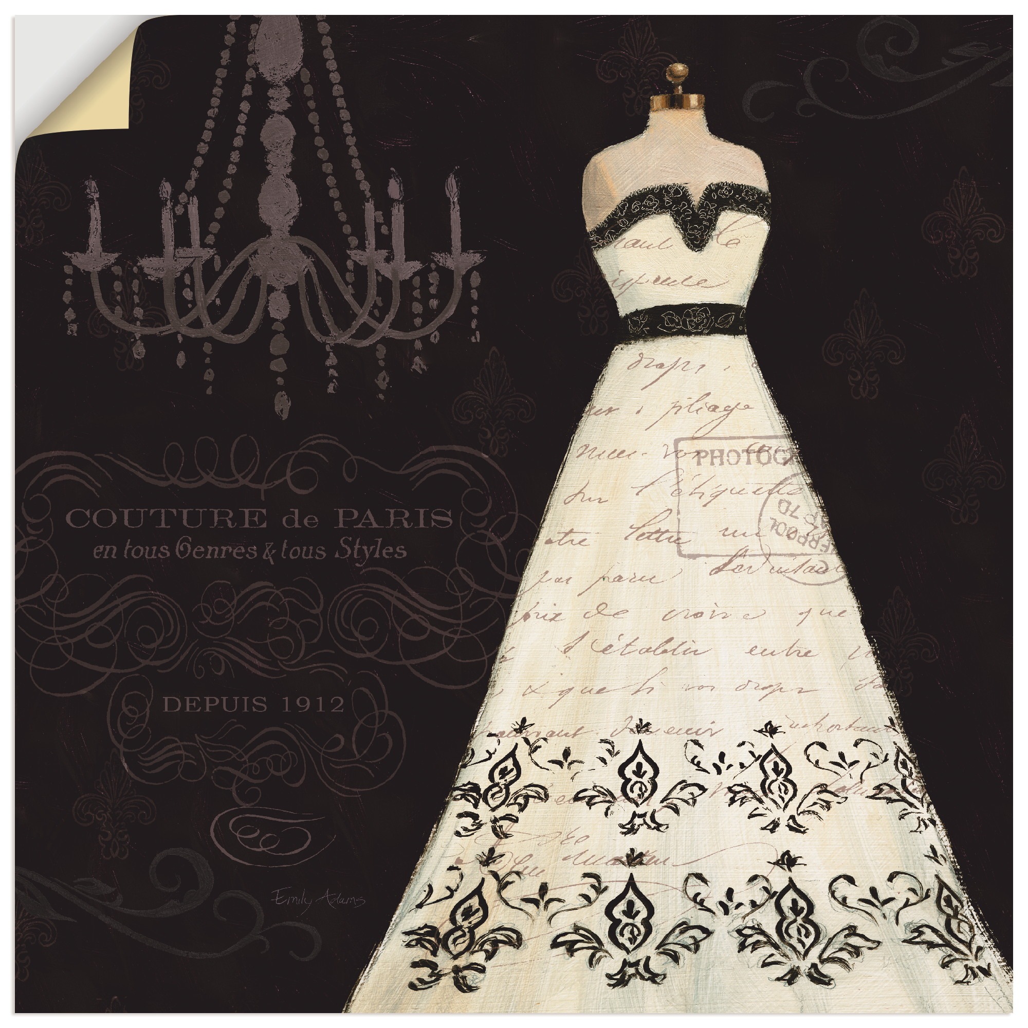 Image of Artland Wandbild »Französisches Modelabel II«, Mode, (1 St.), in vielen Grössen & Produktarten -Leinwandbild, Poster, Wandaufkleber / Wandtattoo auch für Badezimmer geeignet bei Ackermann Versand Schweiz