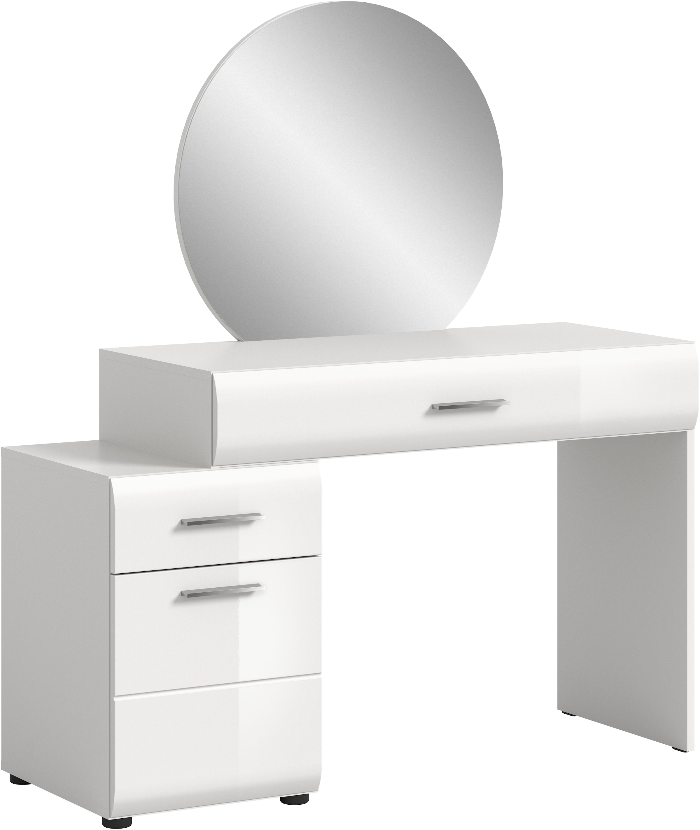 Image of welltime Schminktisch "FLORENZ, hochwertige MDF-Front, Rillenfräsung, 2 Schubladen, Spiegel" 1 Stk. tlg. Schminktisch, Schminktisch mit Spiegel, Spiegel Schminktisch