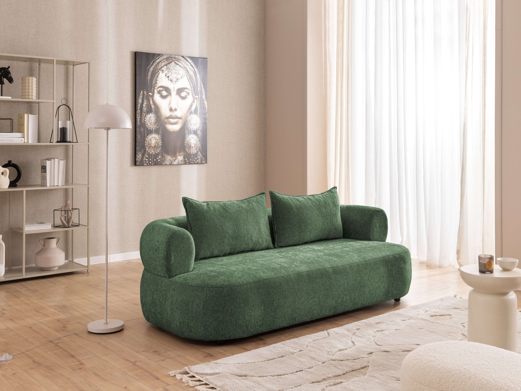 Home affaire 3-Sitzer »LUSSAC 3-Sitzer Design-Sofa mit Zierkissen, Masse B/T/H: 202/123/78 cm« hoher Sitzkomfort und modernes Design, Sofa ohne Bettfunktion