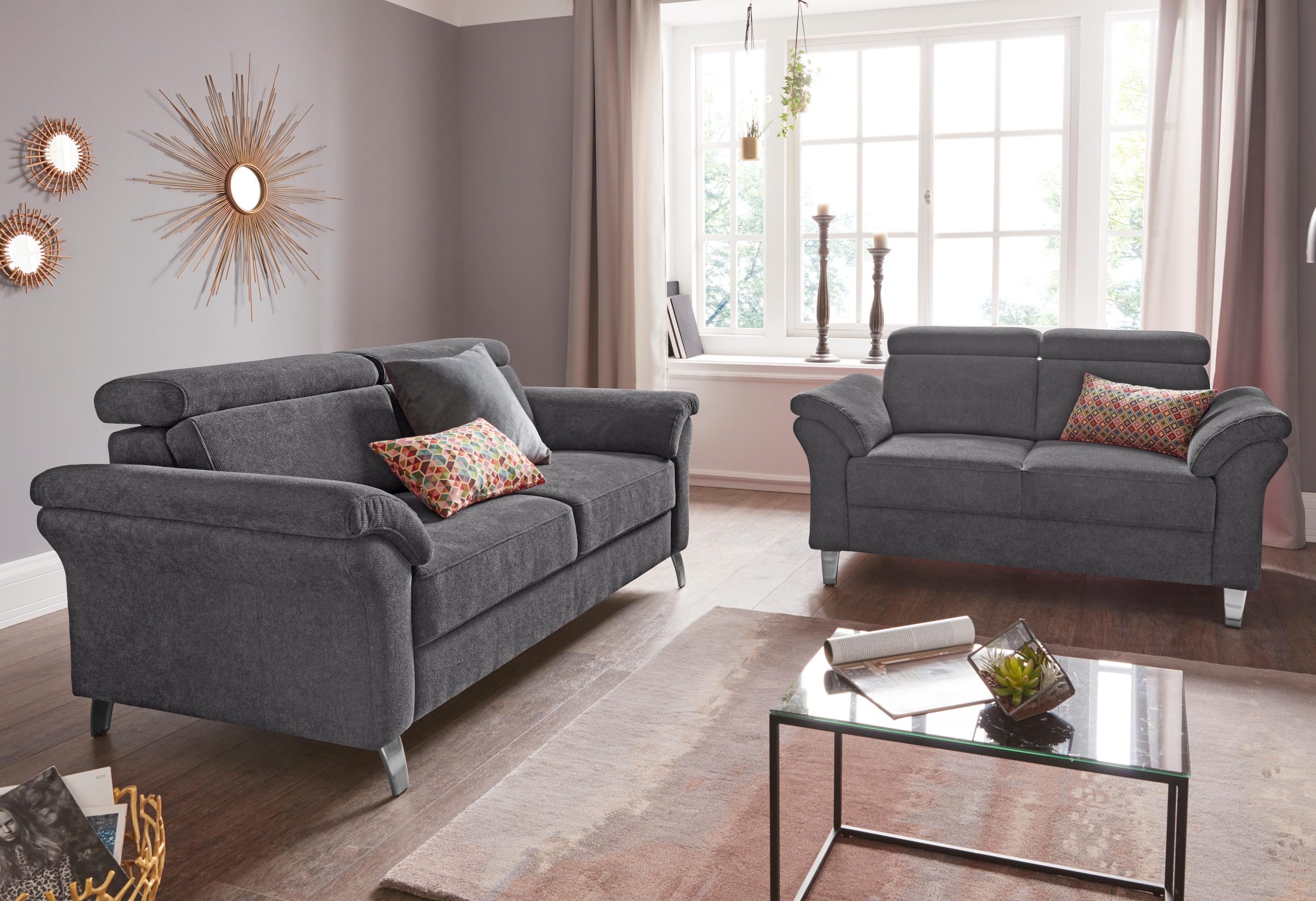 sit&more 2,5-Sitzer »Arngast«, inklusive Federkern und Kopfteilverstellung